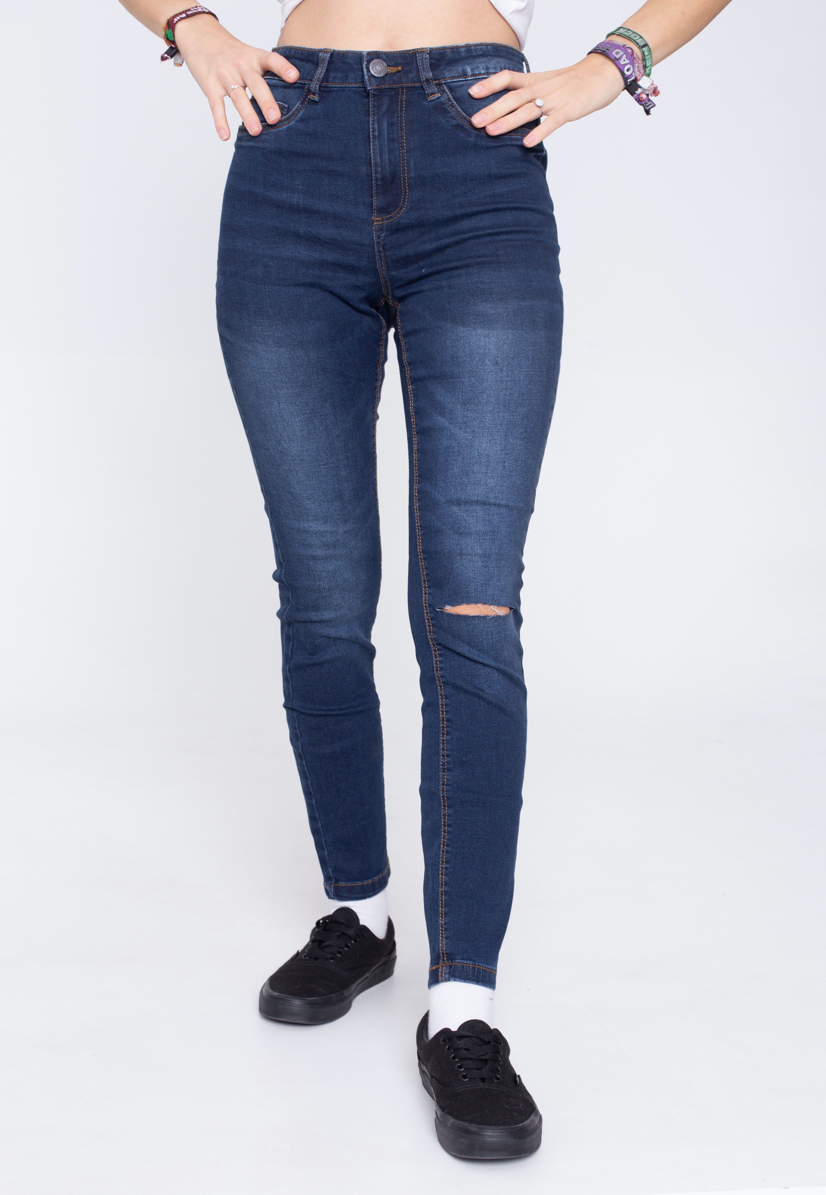 Noisy May - Callie Skinny Ankle Medium Blue Denim - Jeans | Women-Image