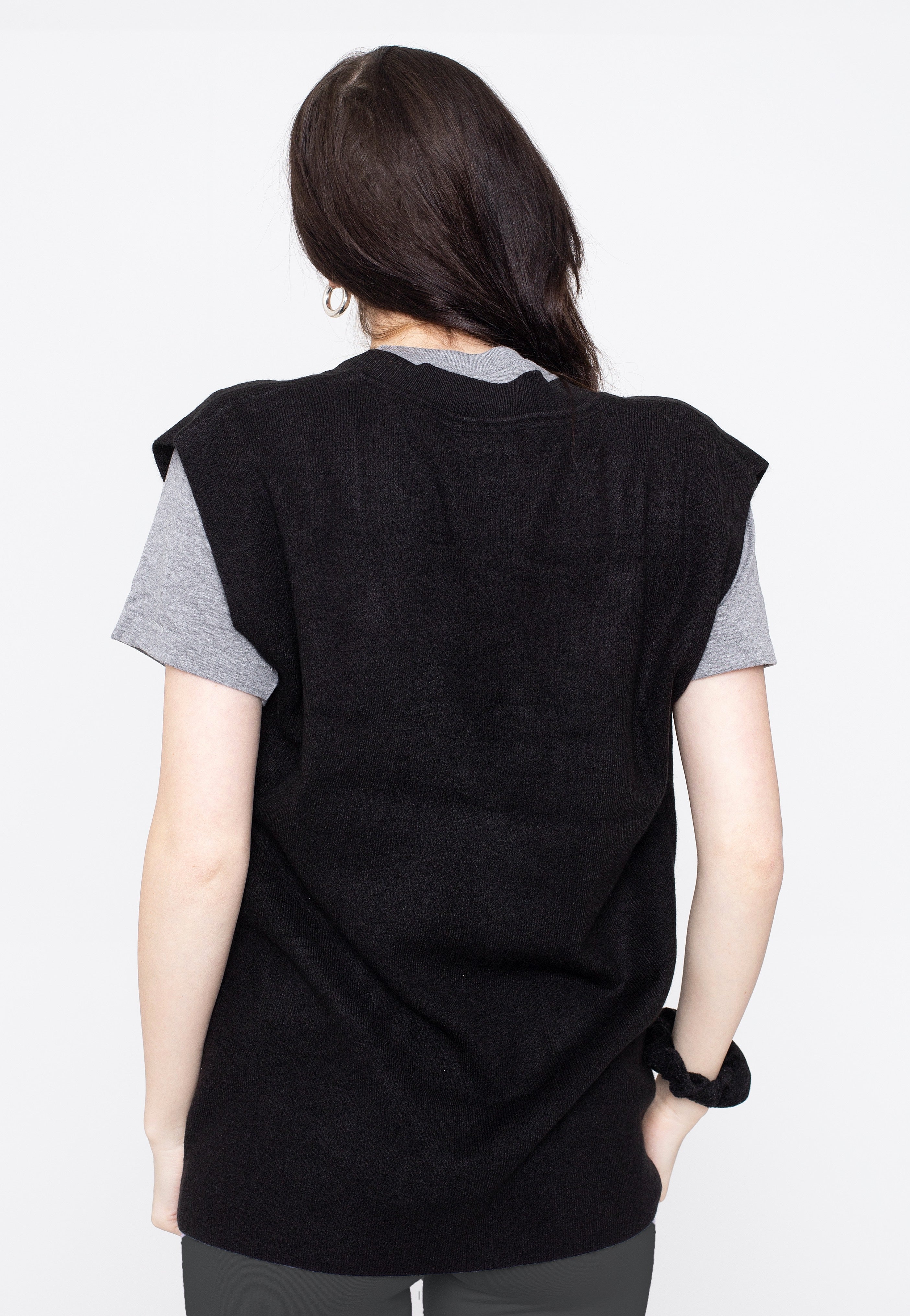 Noisy May - Clari V Neck Pocket Knit Black - Top | Women-Image