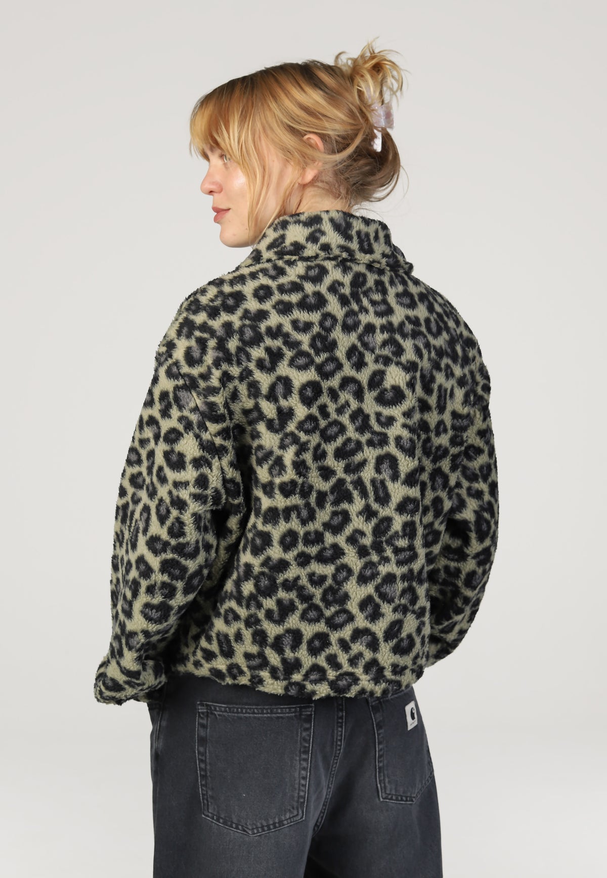 Noisy May Cozy Mila Charcoal Gray Black Leo Jacket | Women-Image