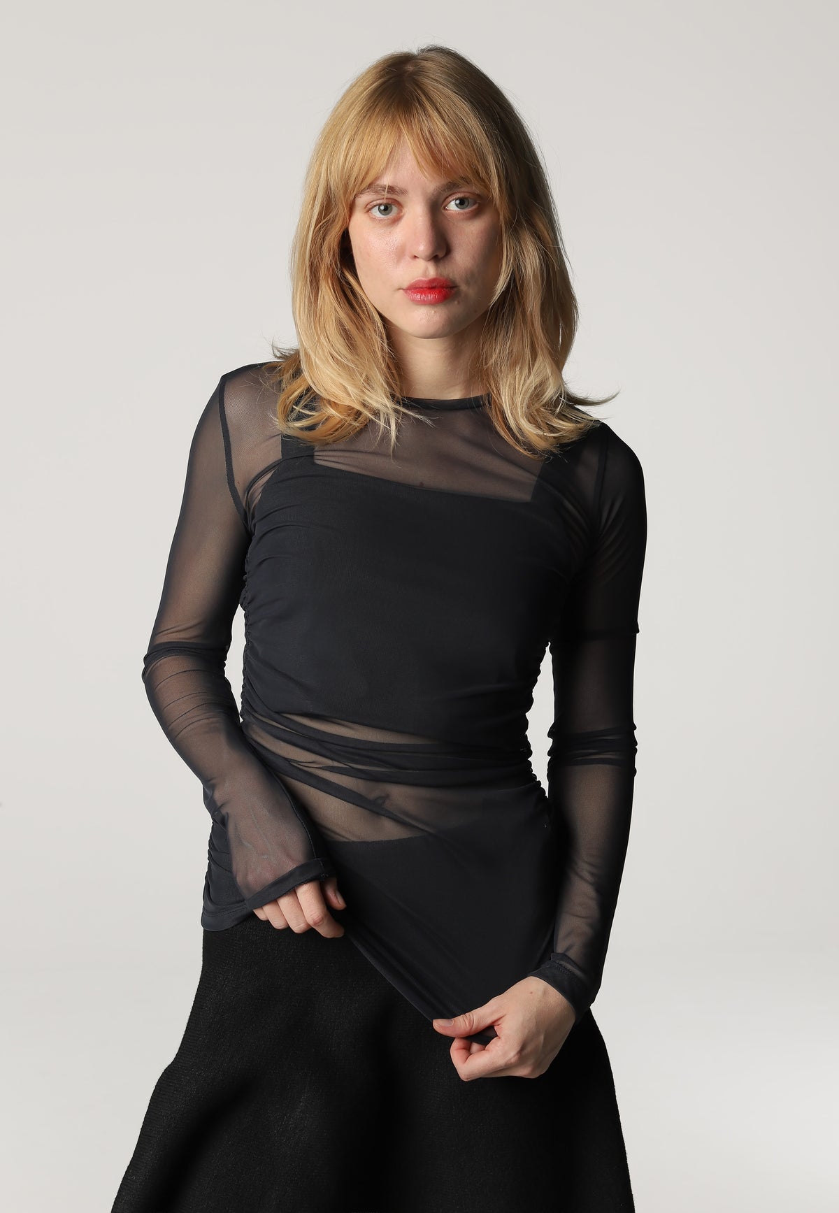 Noisy May Deer Ruching Obsidian Top | Women-Image