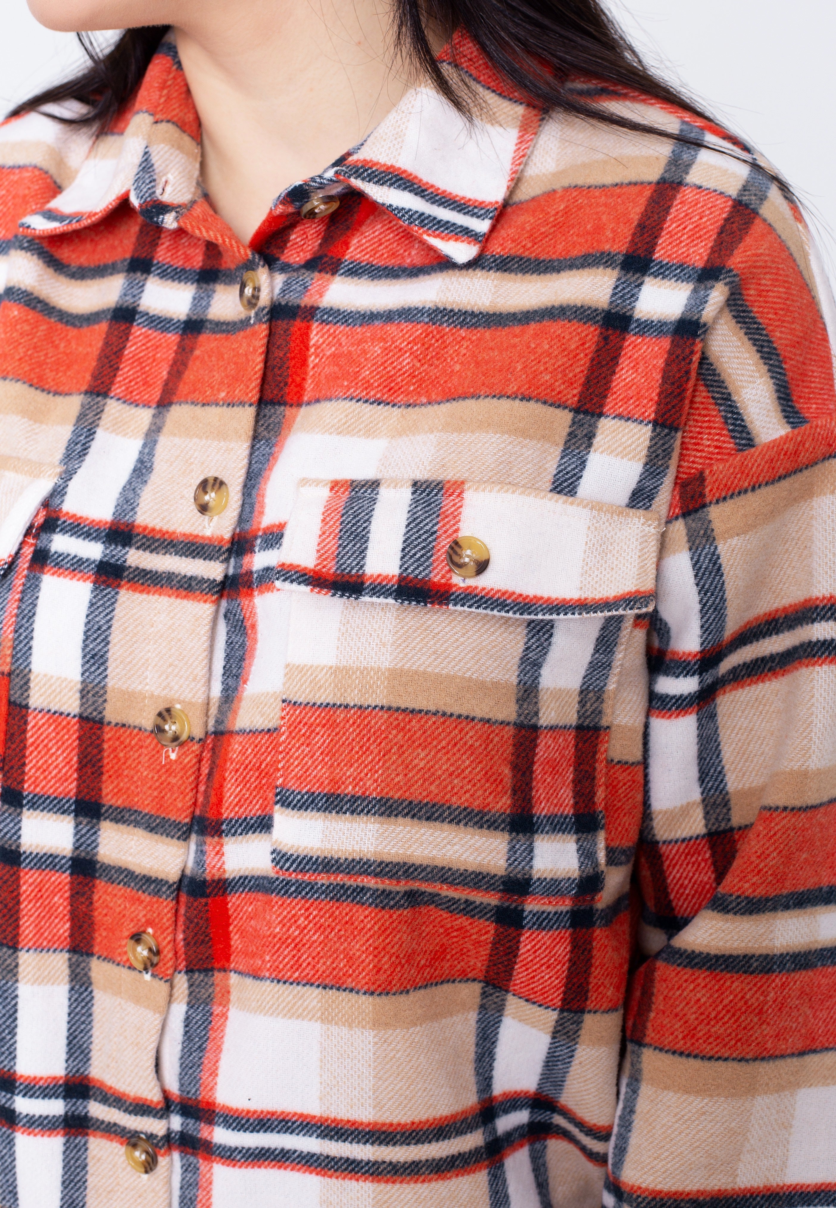 Noisy May - Flanny Long Shacket Hazelnut - Shirt | Women-Image