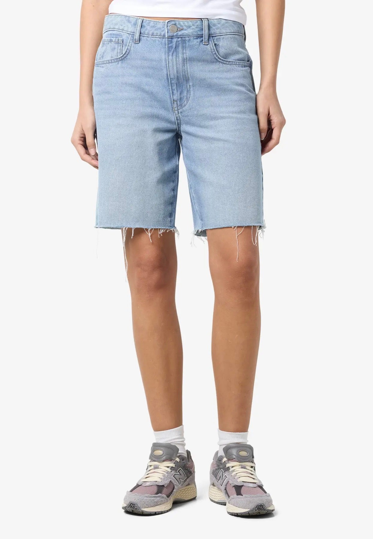 Noisy May - Holla Loose Light Blue Denim - Shorts | Women-Image
