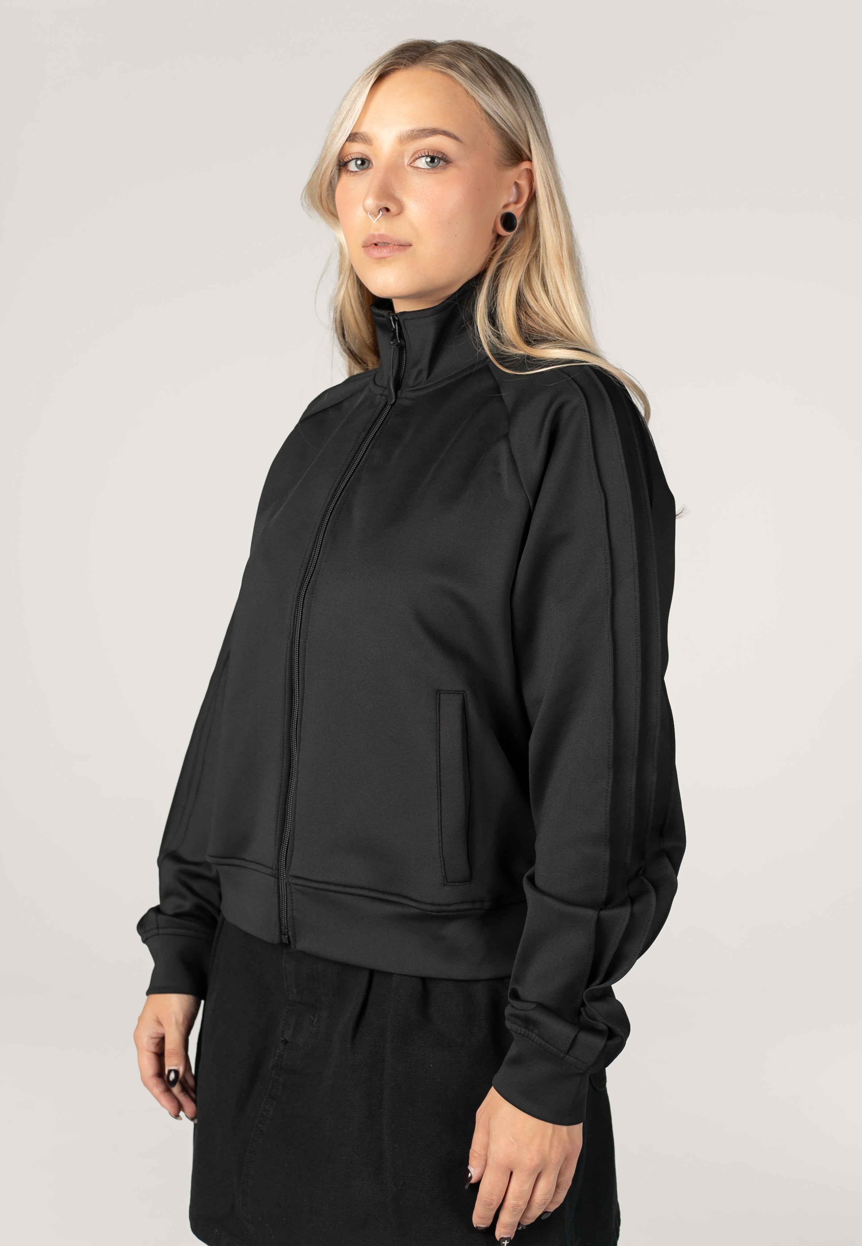 Noisy May Jenna Pintuck Grey Felpa con zip | Women-Image