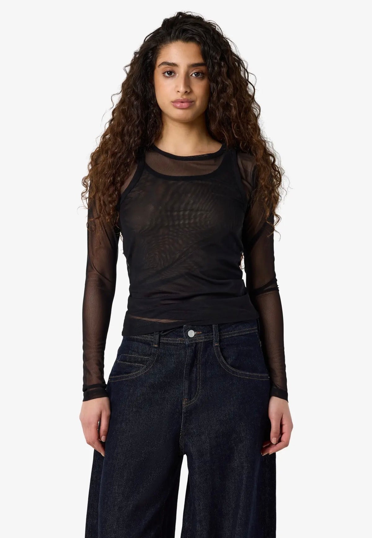 Noisy May Judith Doublelayer Mesh Black Haut | Women-Image