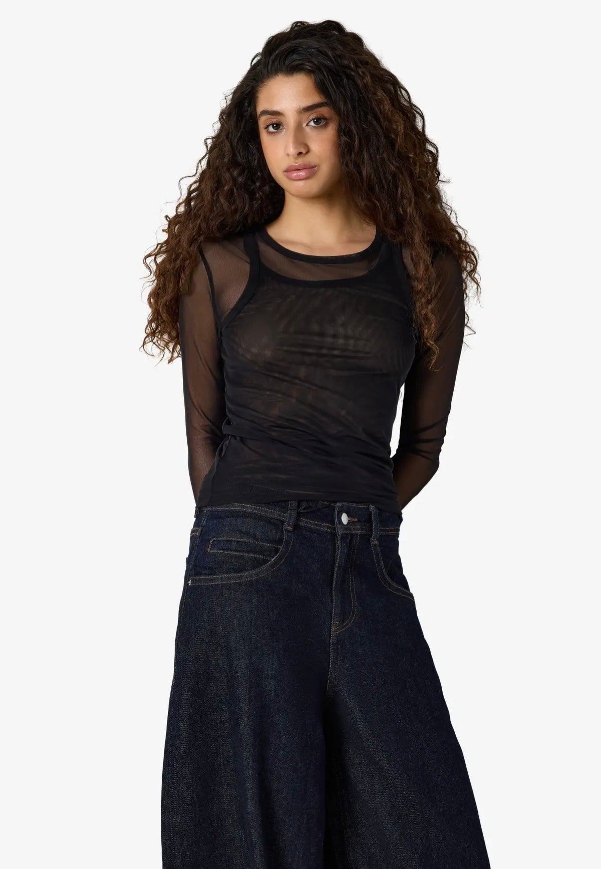 Noisy May Judith Doublelayer Mesh Black Haut | Women-Image