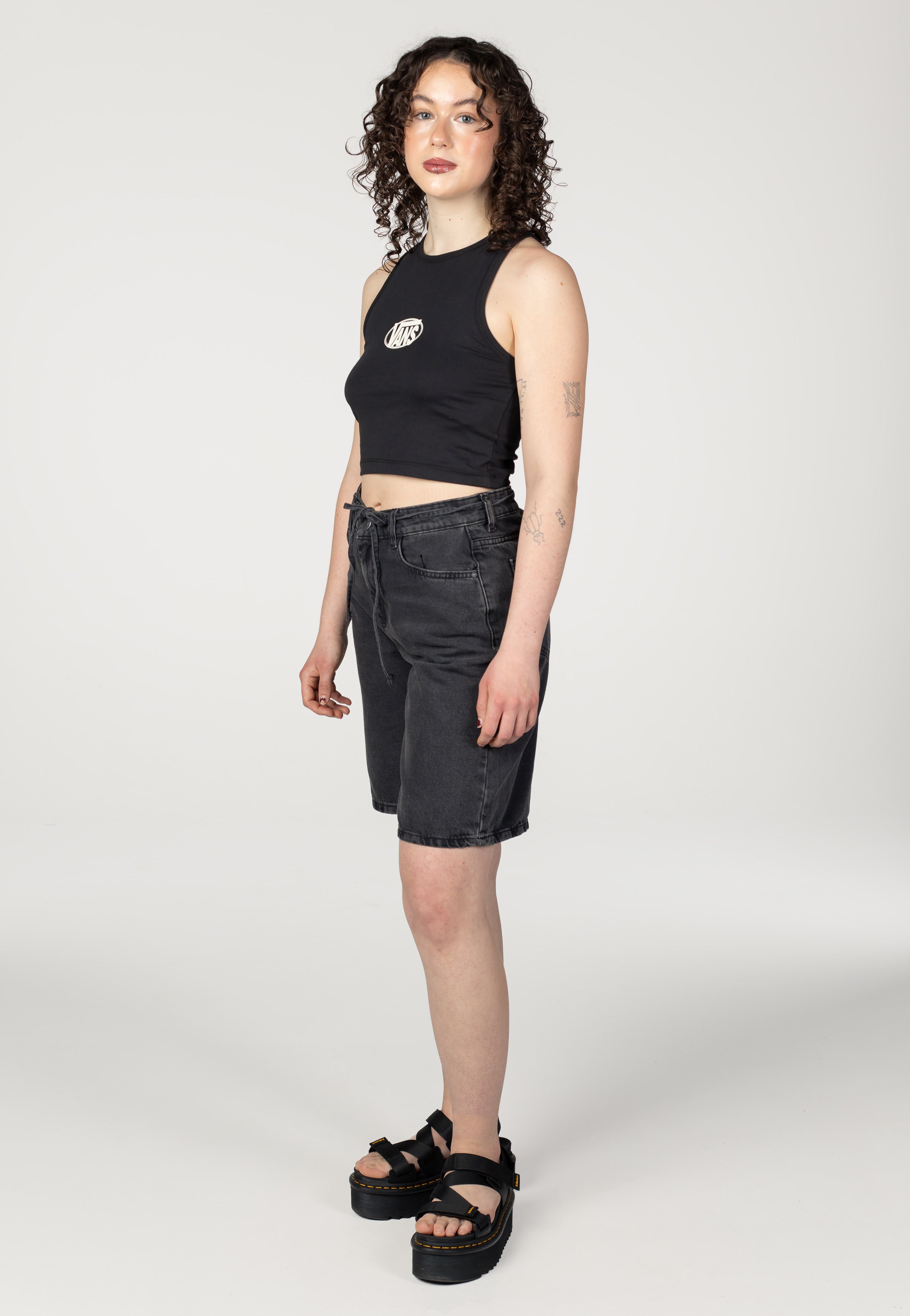 Noisy May - Maisy Loose Black Denim - Shorts | Women-Image