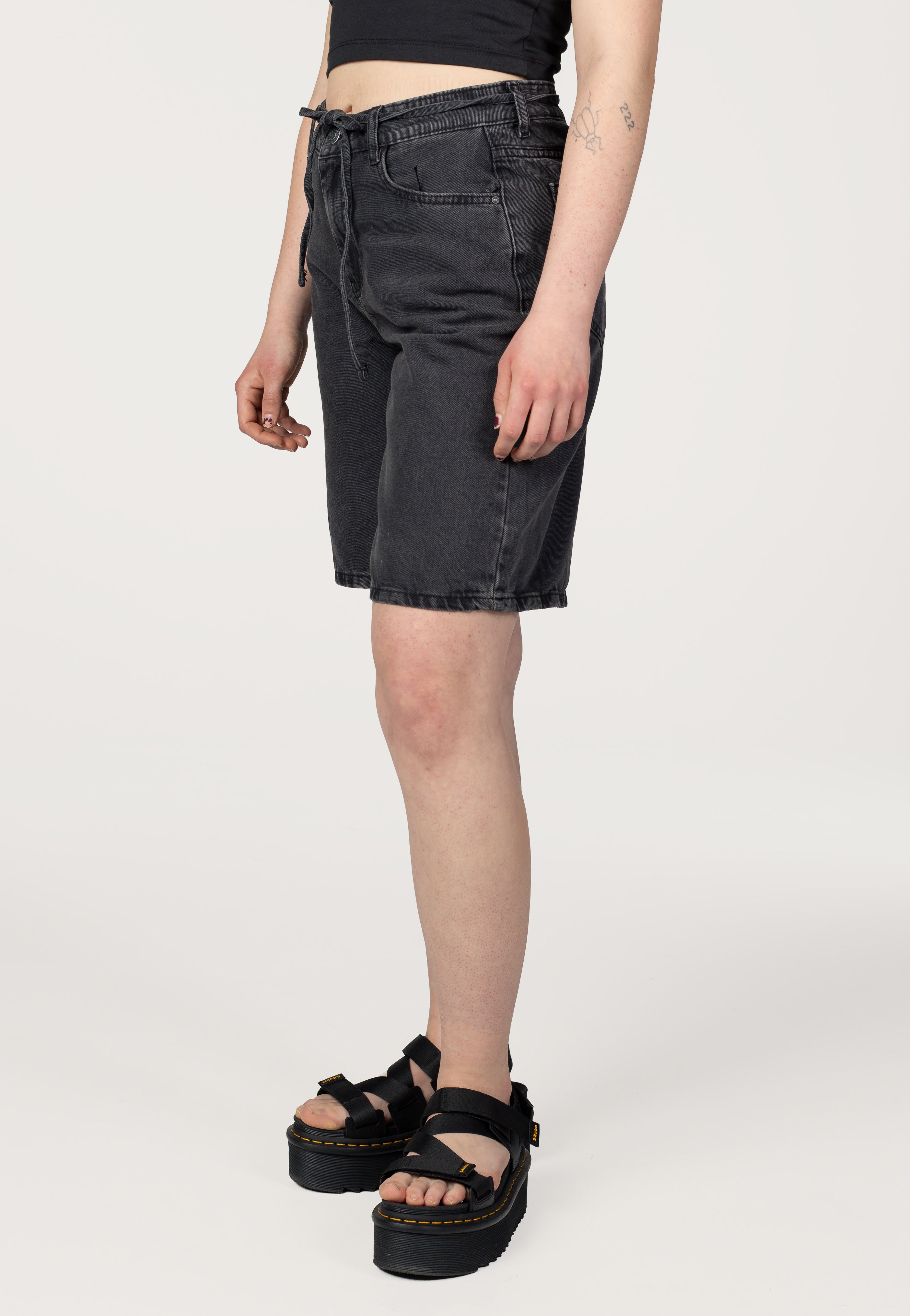 Noisy May - Maisy Loose Black Denim - Shorts | Women-Image