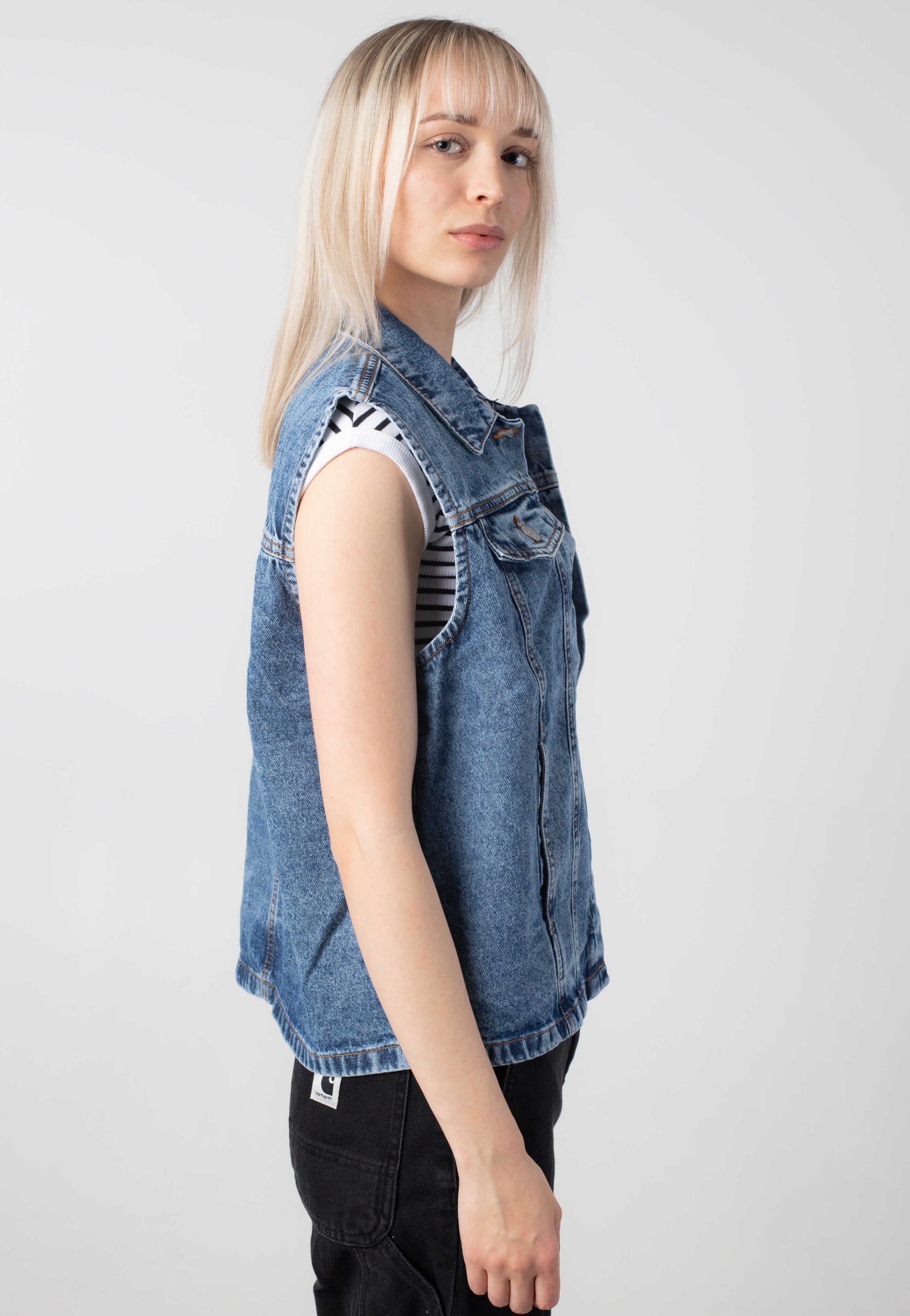 Noisy May - Mami Oversize Medium Blue Denim - Vest | Women-Image
