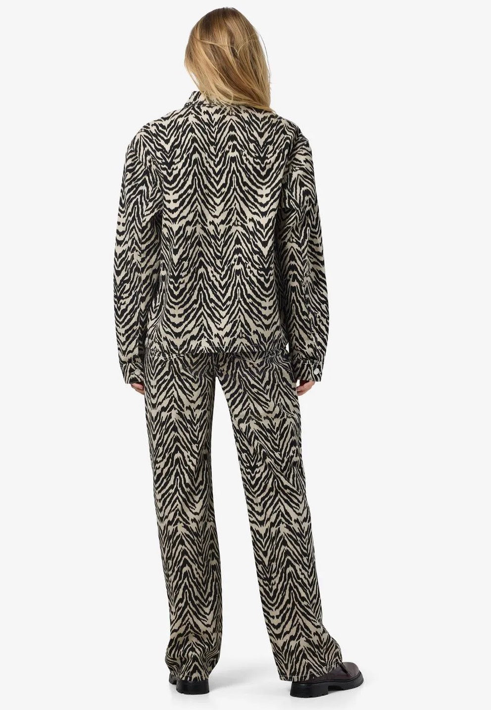 Noisy May - Marley Zebra Print Ecru - Jeans Jacket | Women-Image