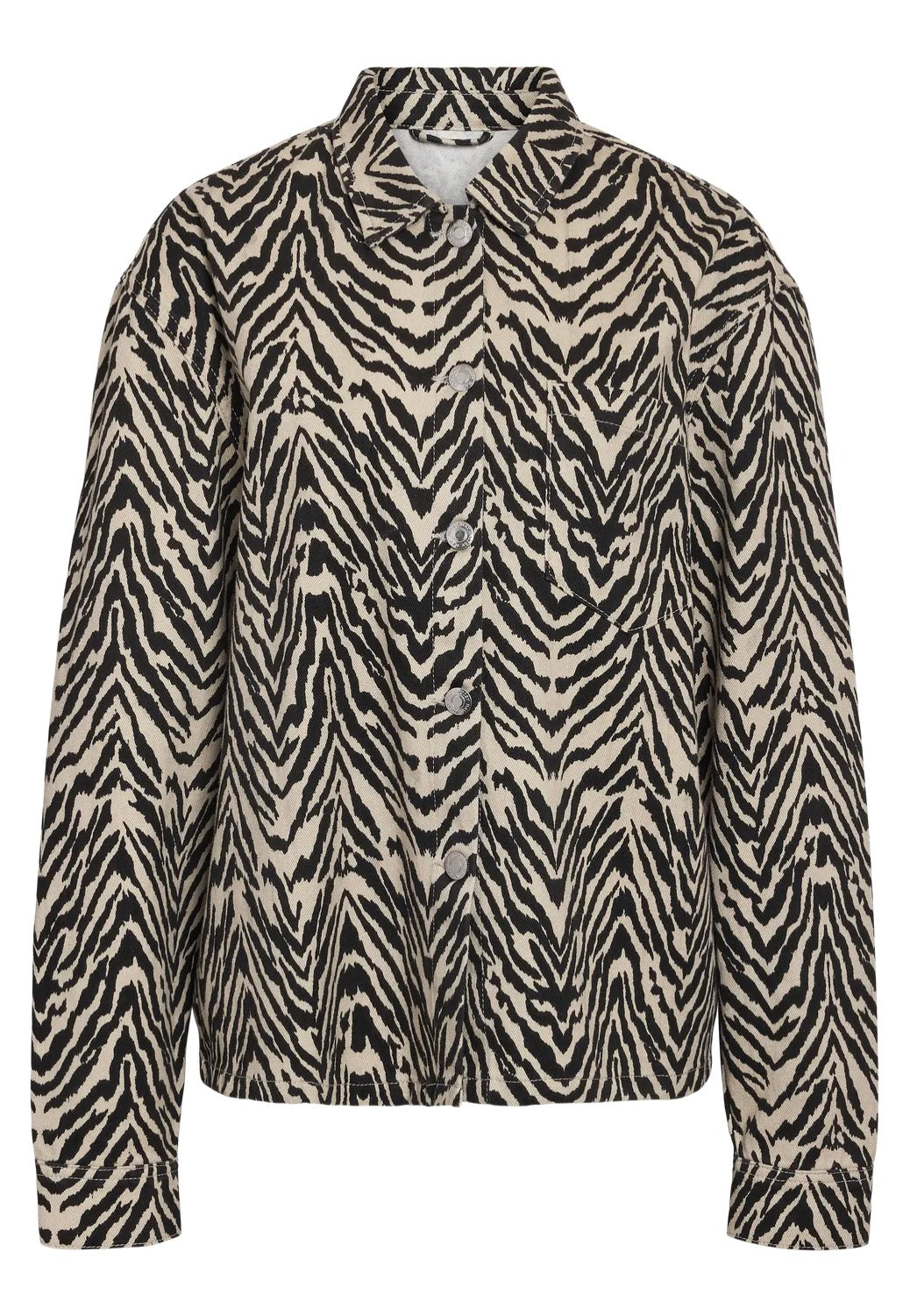 Noisy May - Marley Zebra Print Ecru - Jeans Jacket | Women-Image