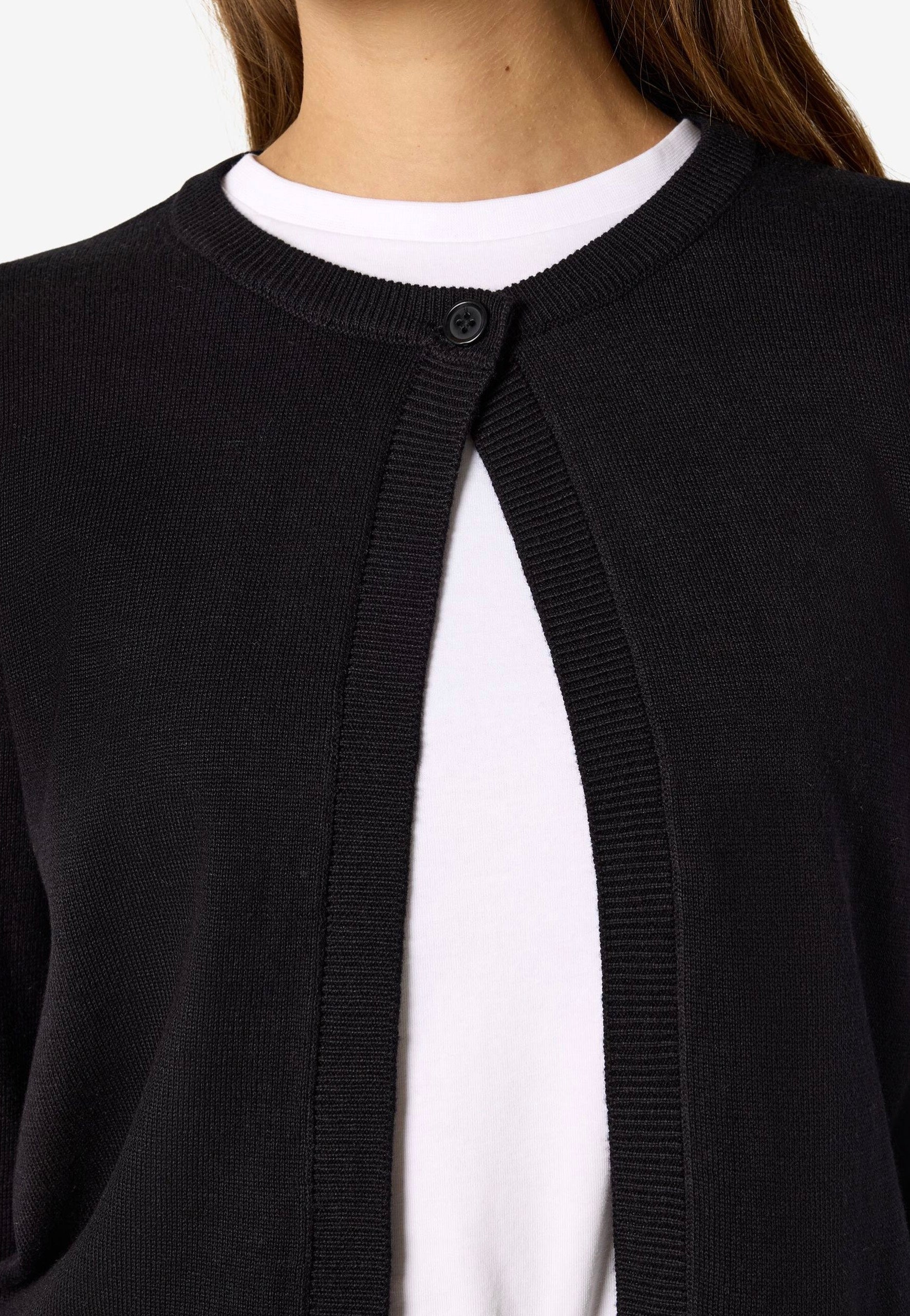Noisy May Maysa O-Neck Knit Black Cardigan | Women-Image
