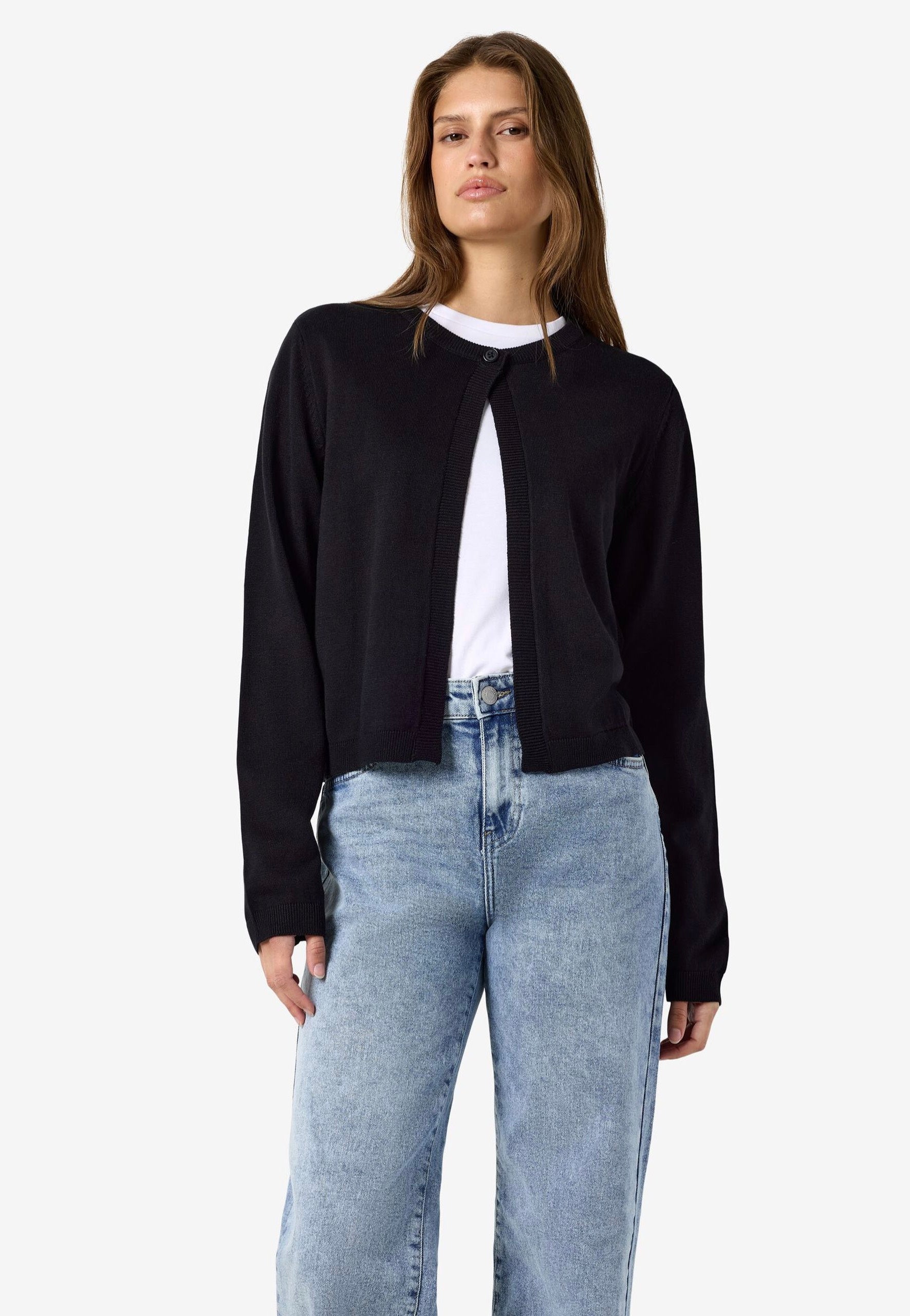 Noisy May Maysa O-Neck Knit Black Cardigan | Women-Image
