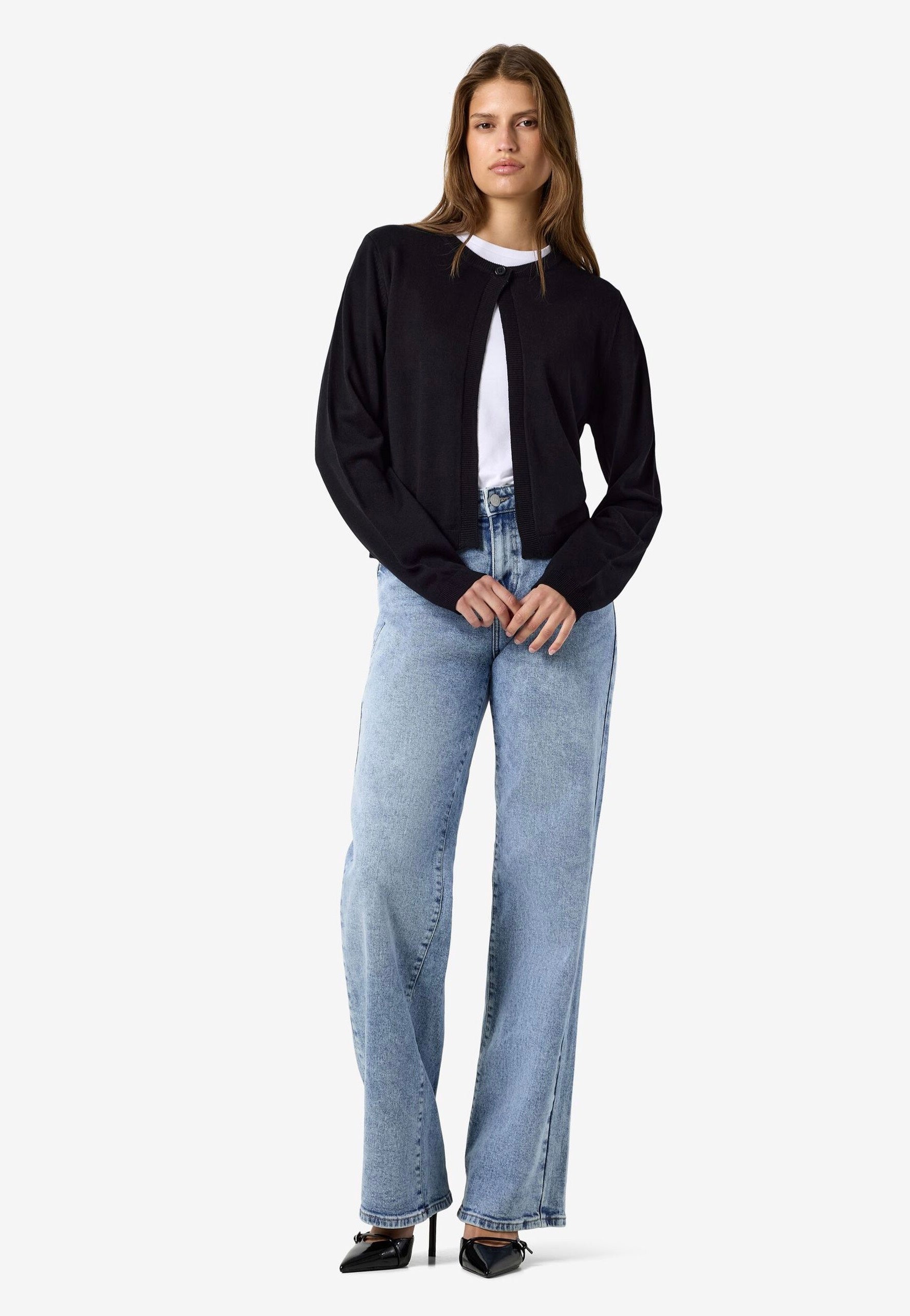 Noisy May Maysa O-Neck Knit Black Cardigan | Women-Image