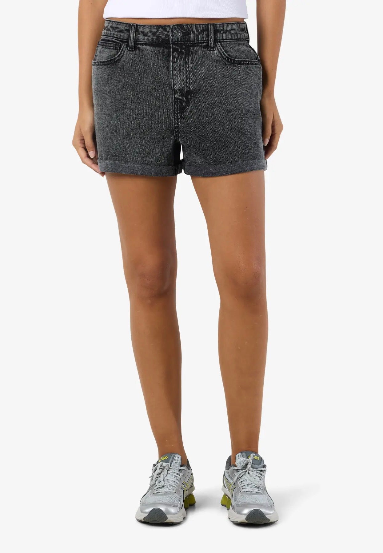 Noisy May - Moni Dark Grey Denim - Shorts | Women-Image