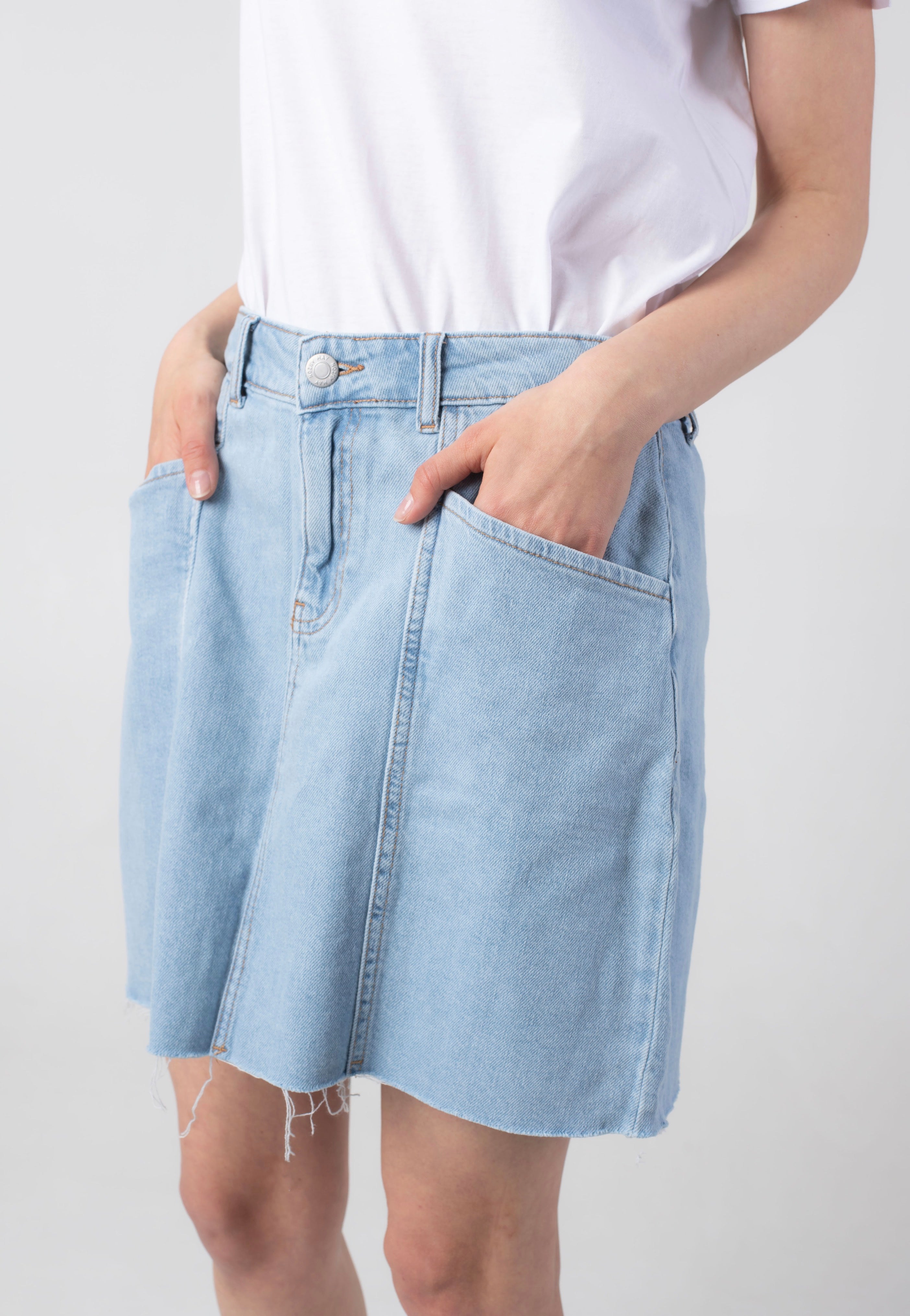 Noisy May - Nine Short Light Blue Denim - Skirt | Women-Image