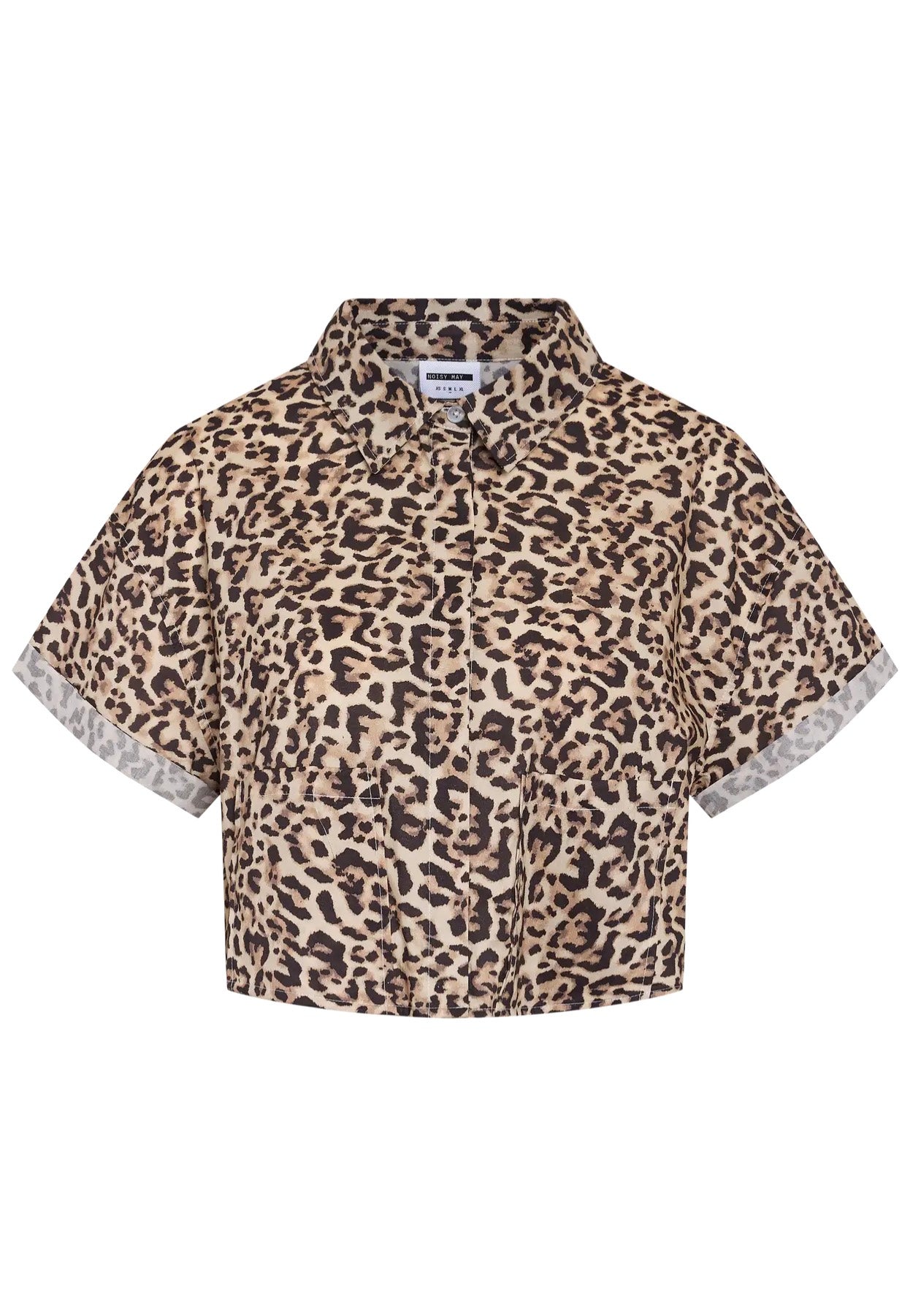 Noisy May - Peyton Cropped Silver Mink Leo - Shirt | Women-Image