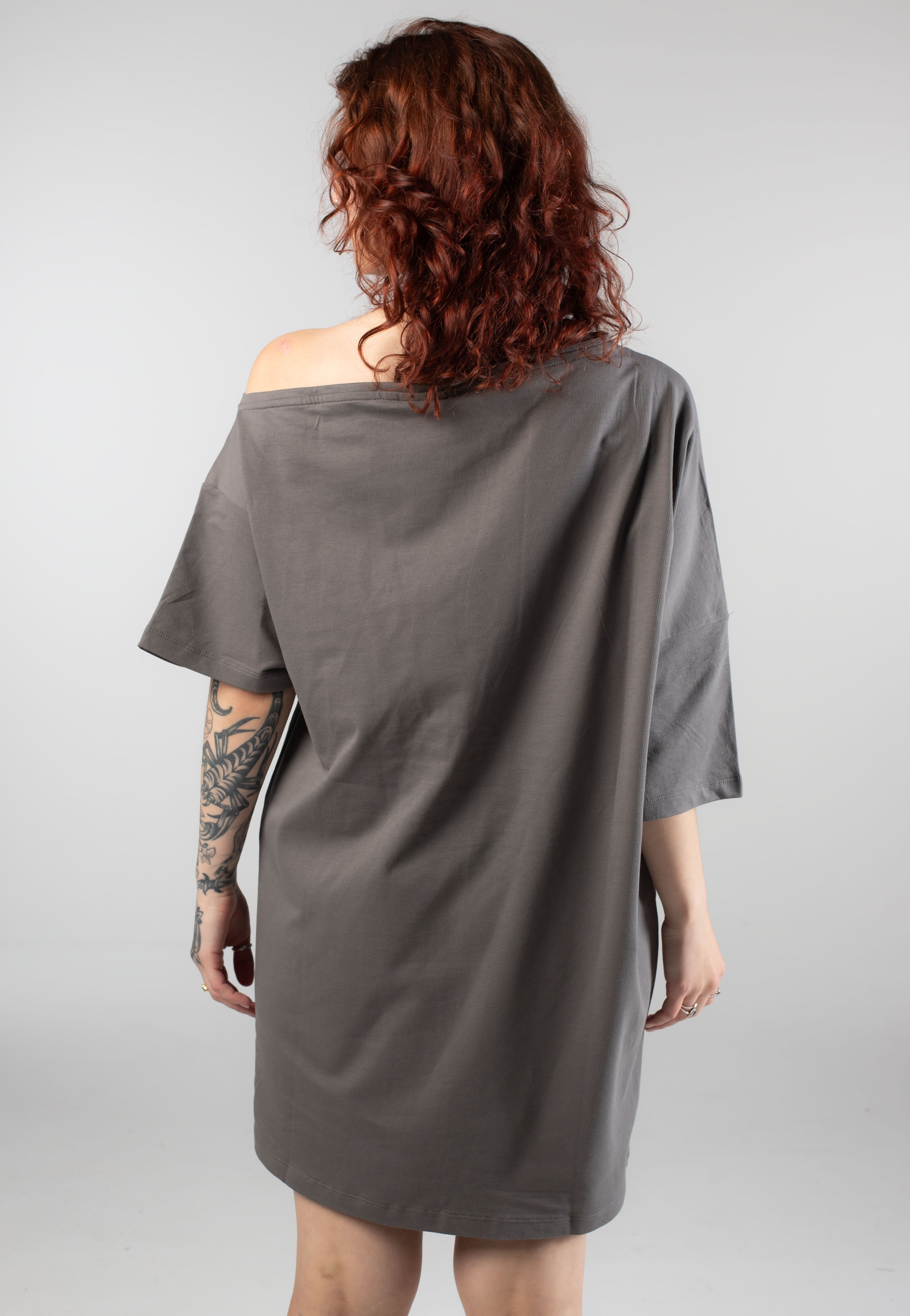 Noisy May - Robin Mocca One Charcoal Gray Lips - Dress | Women-Image