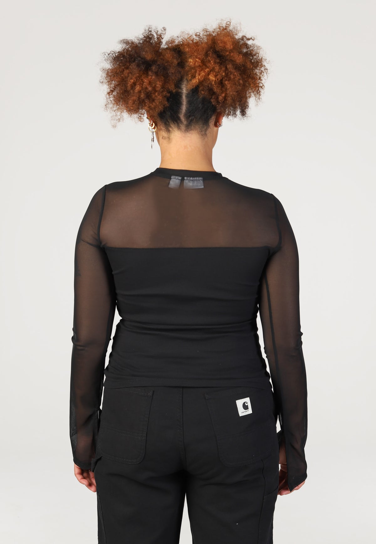 Noisy May Stine Maya Mesh Rib Black Top | Women-Image