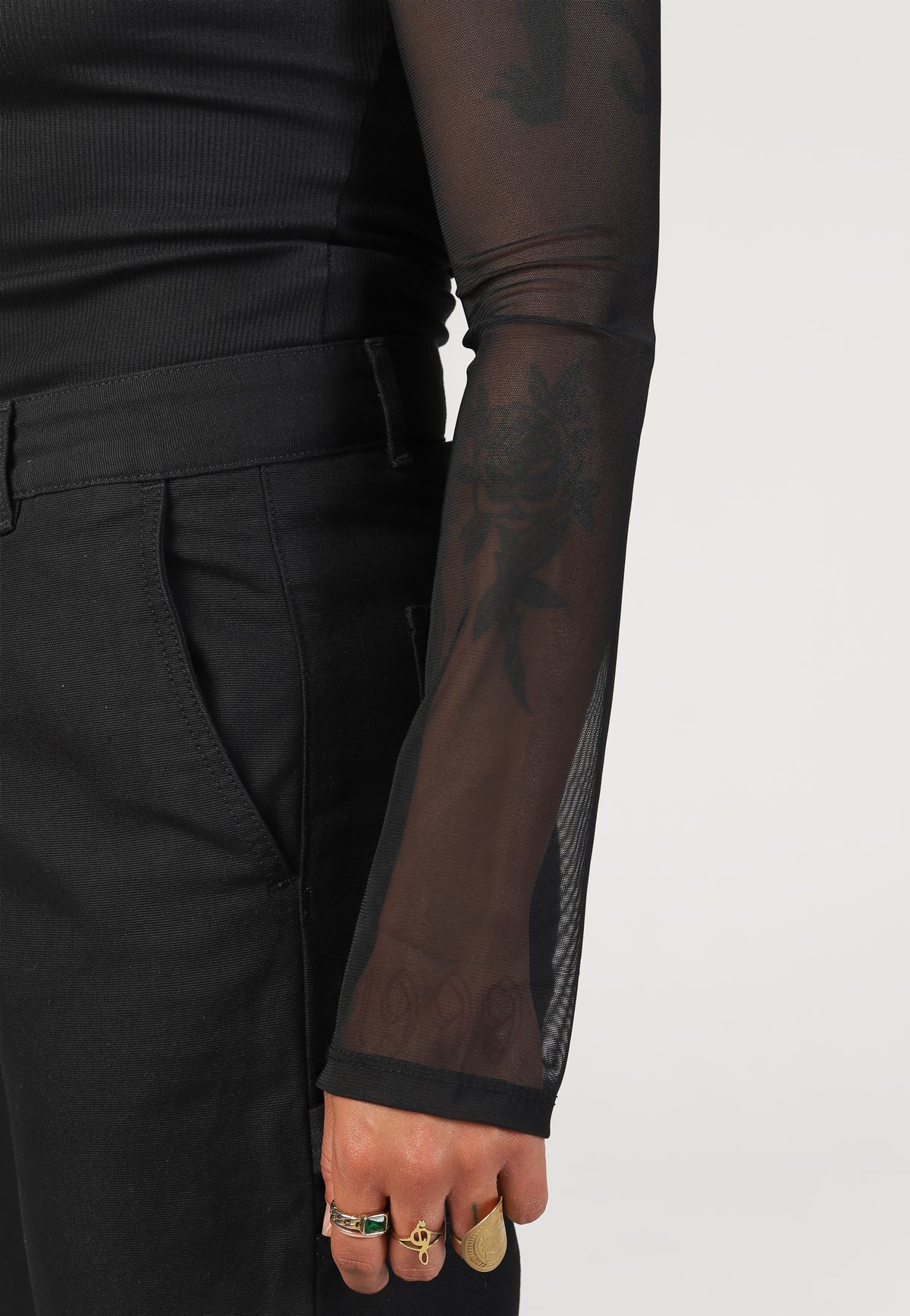 Noisy May Stine Maya Mesh Rib Black Top | Women-Image