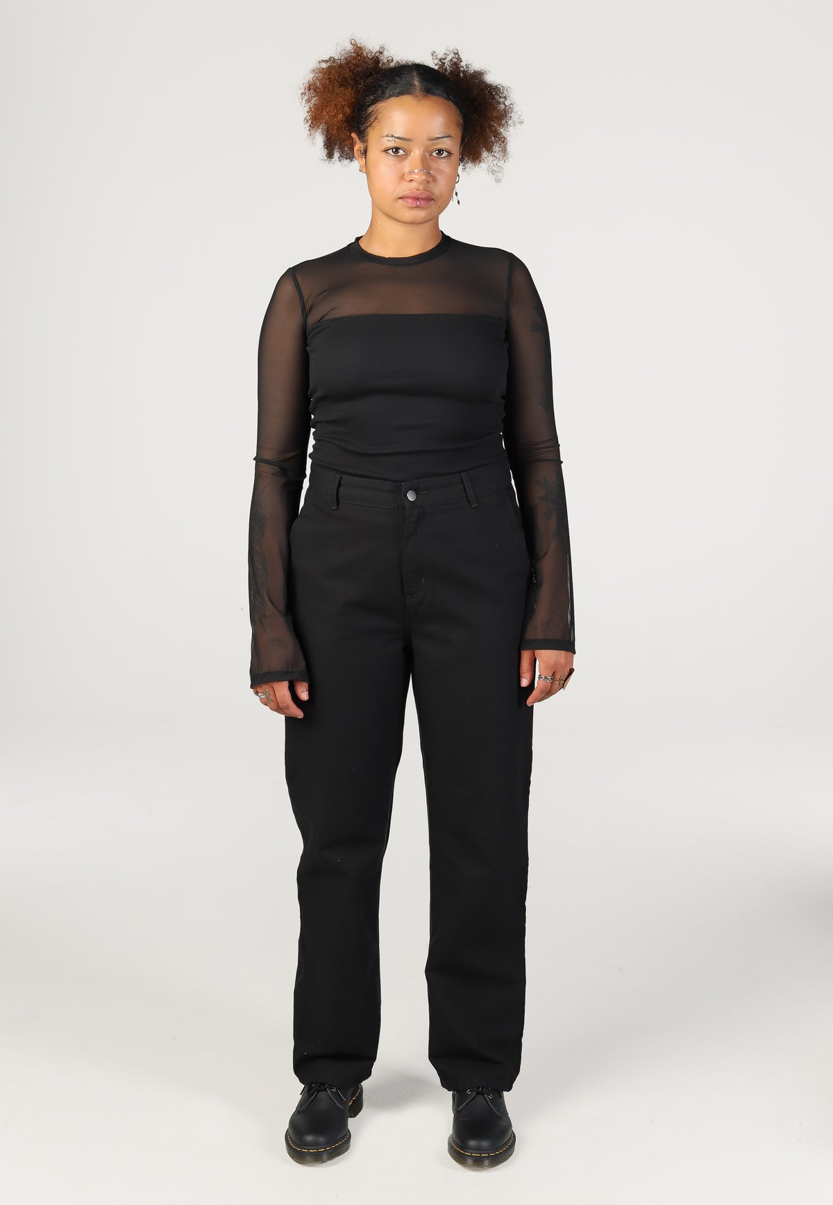 Noisy May Stine Maya Mesh Rib Black Top | Women-Image