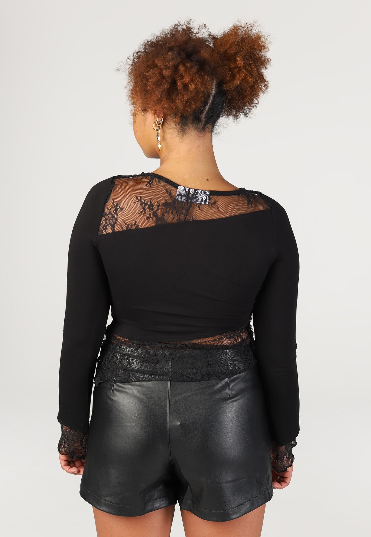Noisy May Tika Lace Insert Black Top | Women-Image
