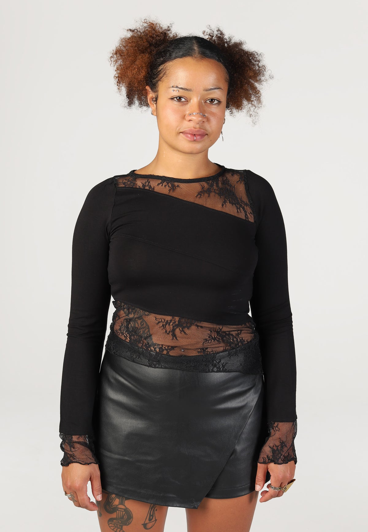 Noisy May Tika Lace Insert Black Top | Women-Image