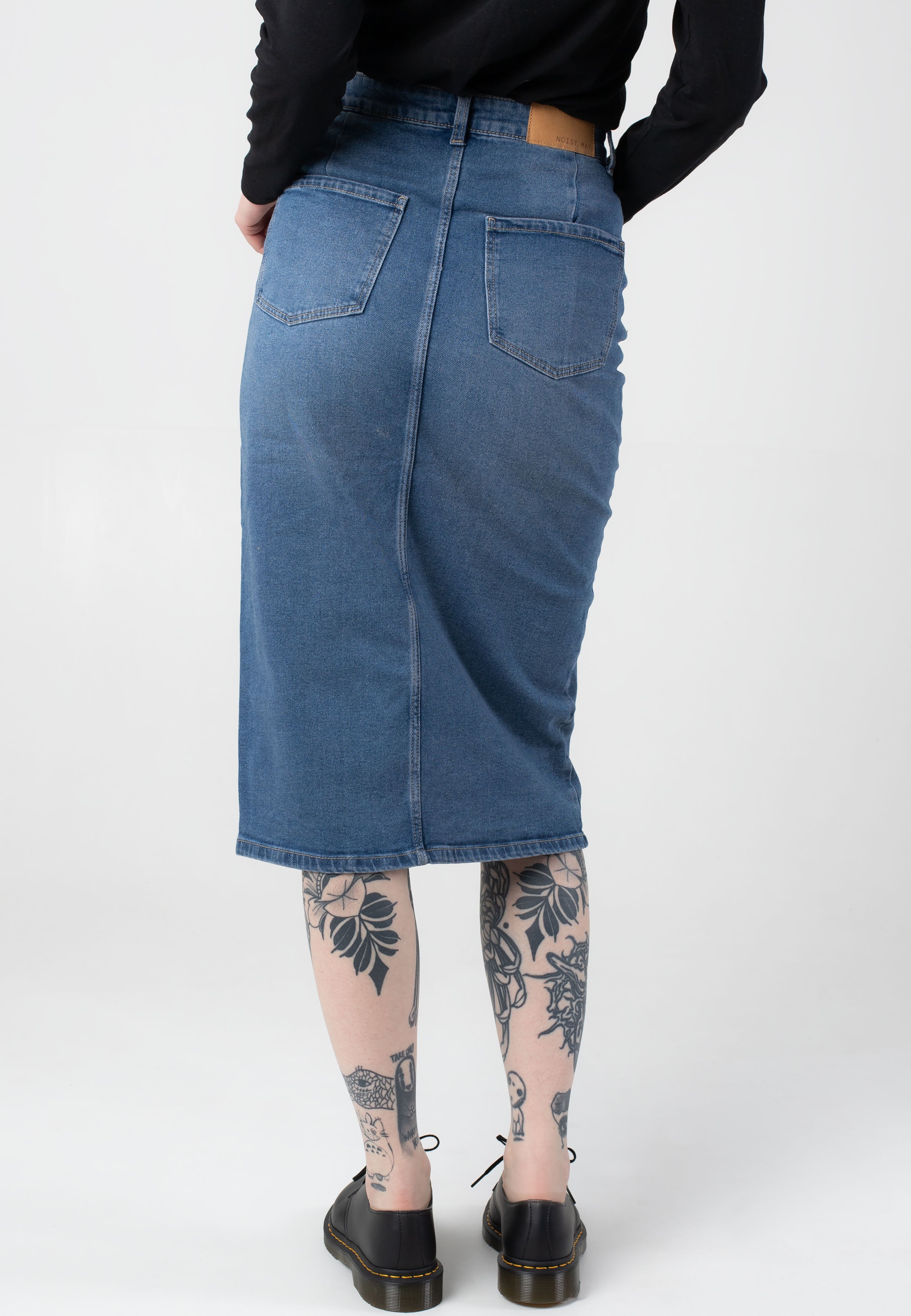 Noisy May - Kath Slit Midi Medium Blue Denim - Skirt | Women-Image