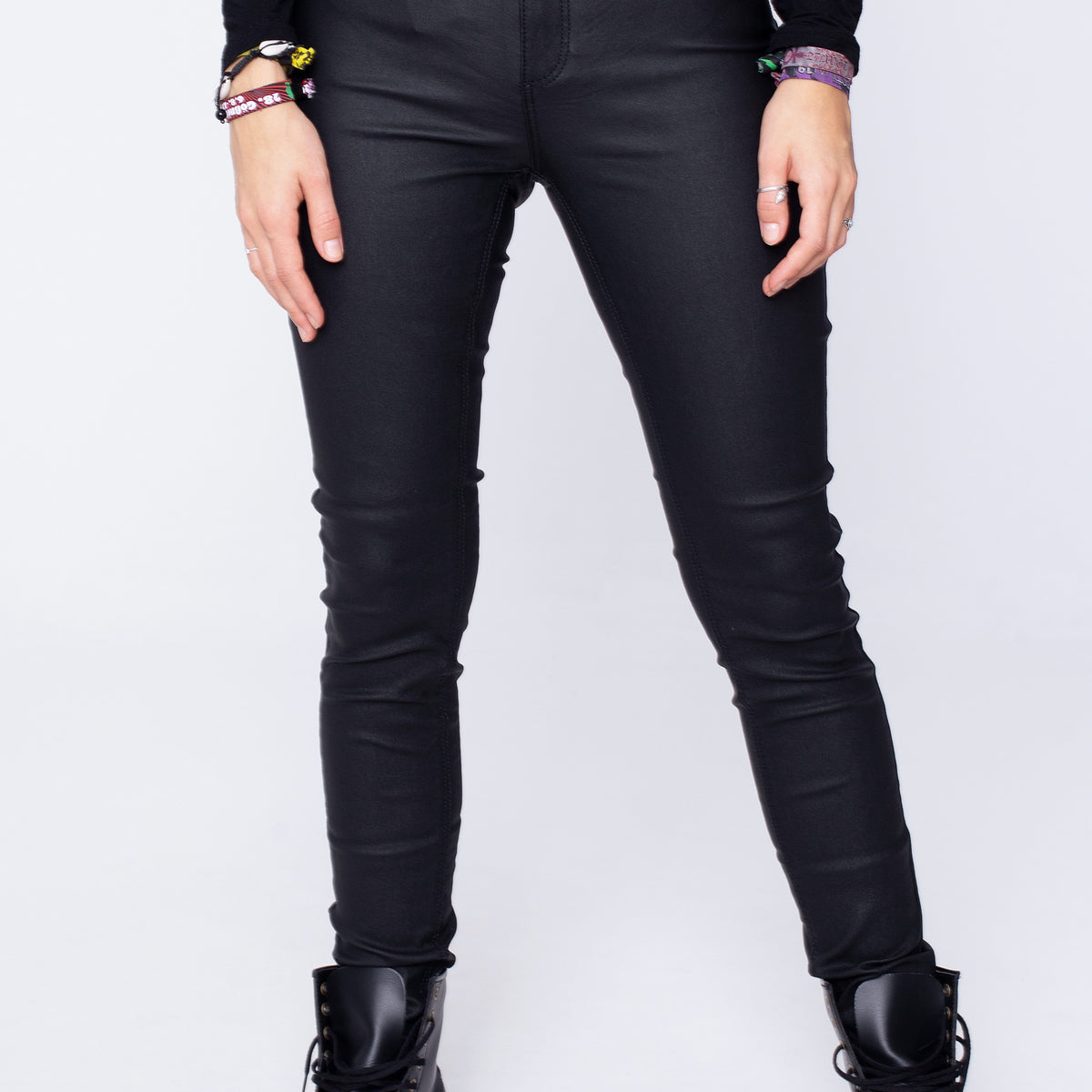 Noisy May Callie Skinny Coated Black Jeggings Impericon