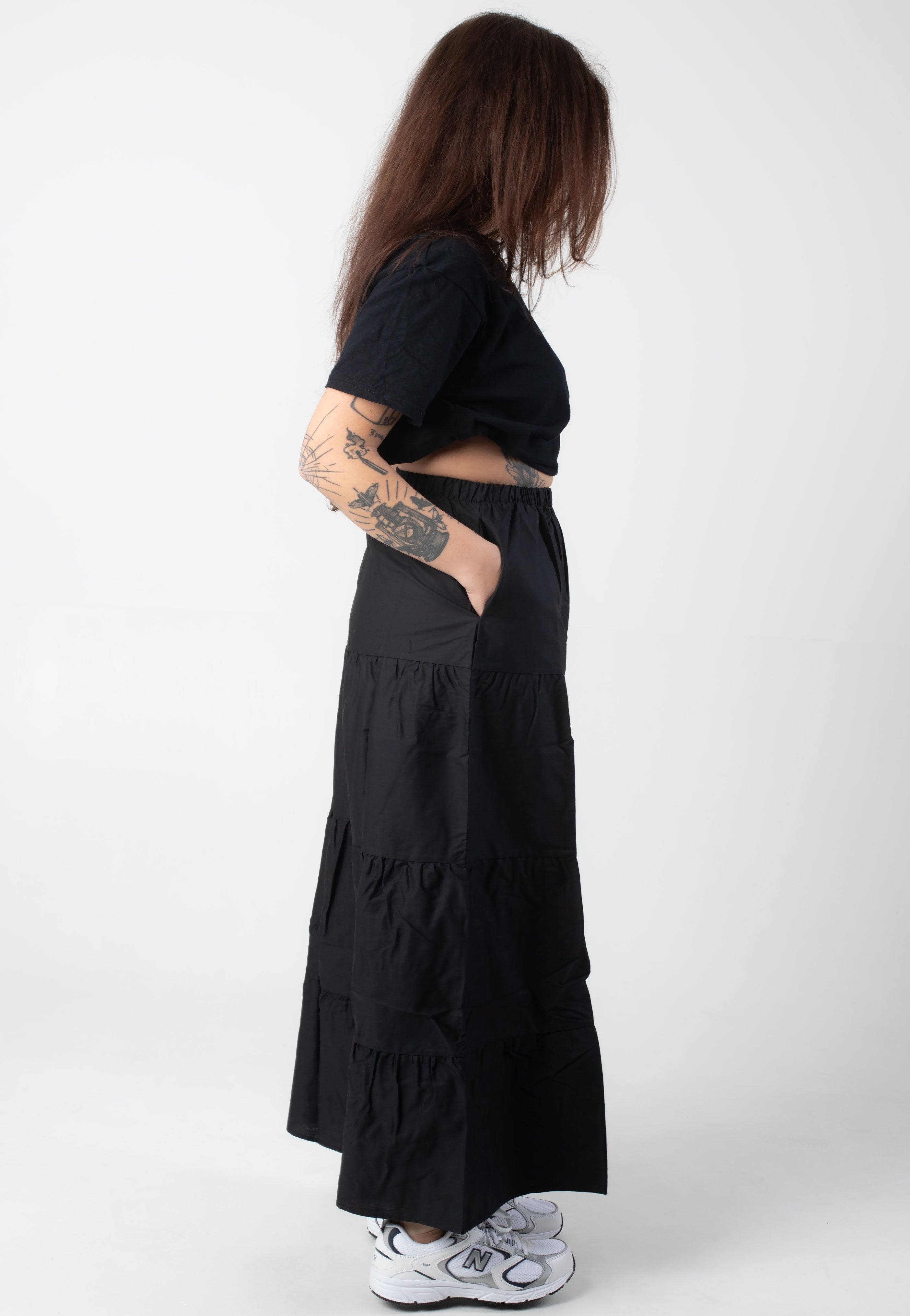 Noisy May - Freja Popeline Maxi Black - Skirt | Women-Image