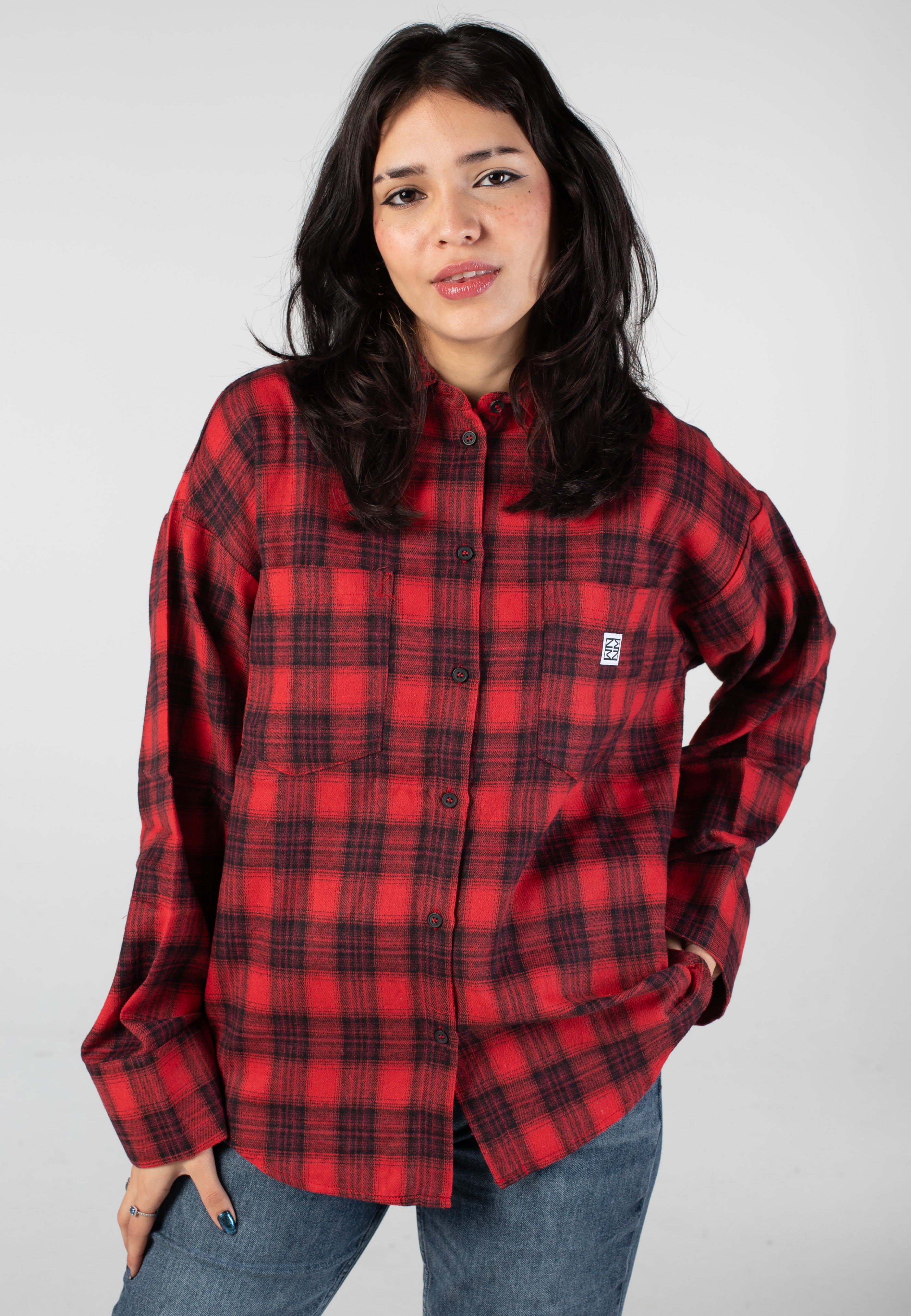 Noisy May - Frida Flannel Urban Red/Black - Shirt | Women-Image