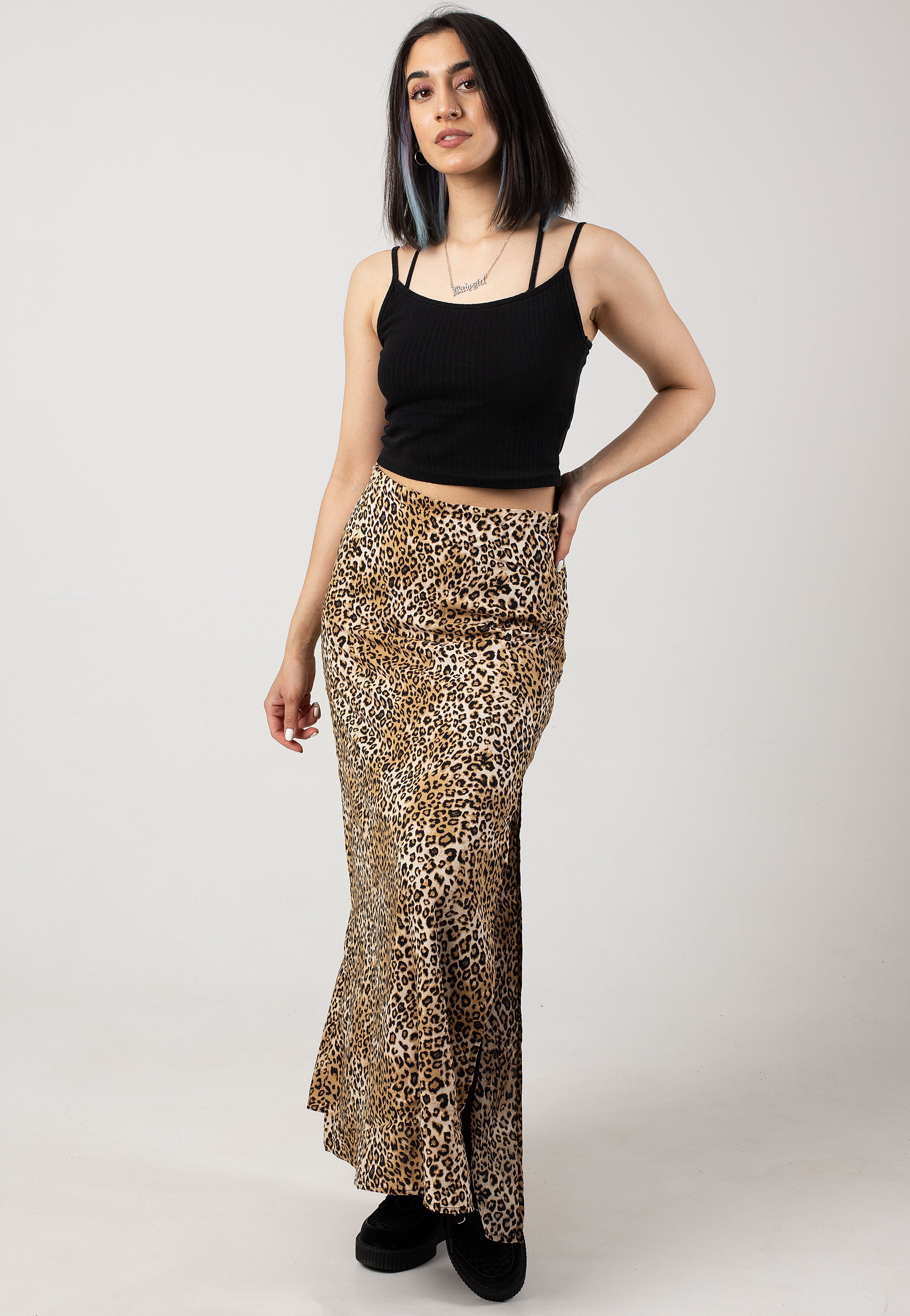 Noisy May - Galia Long Black Leo Aop - Skirt | Women-Image