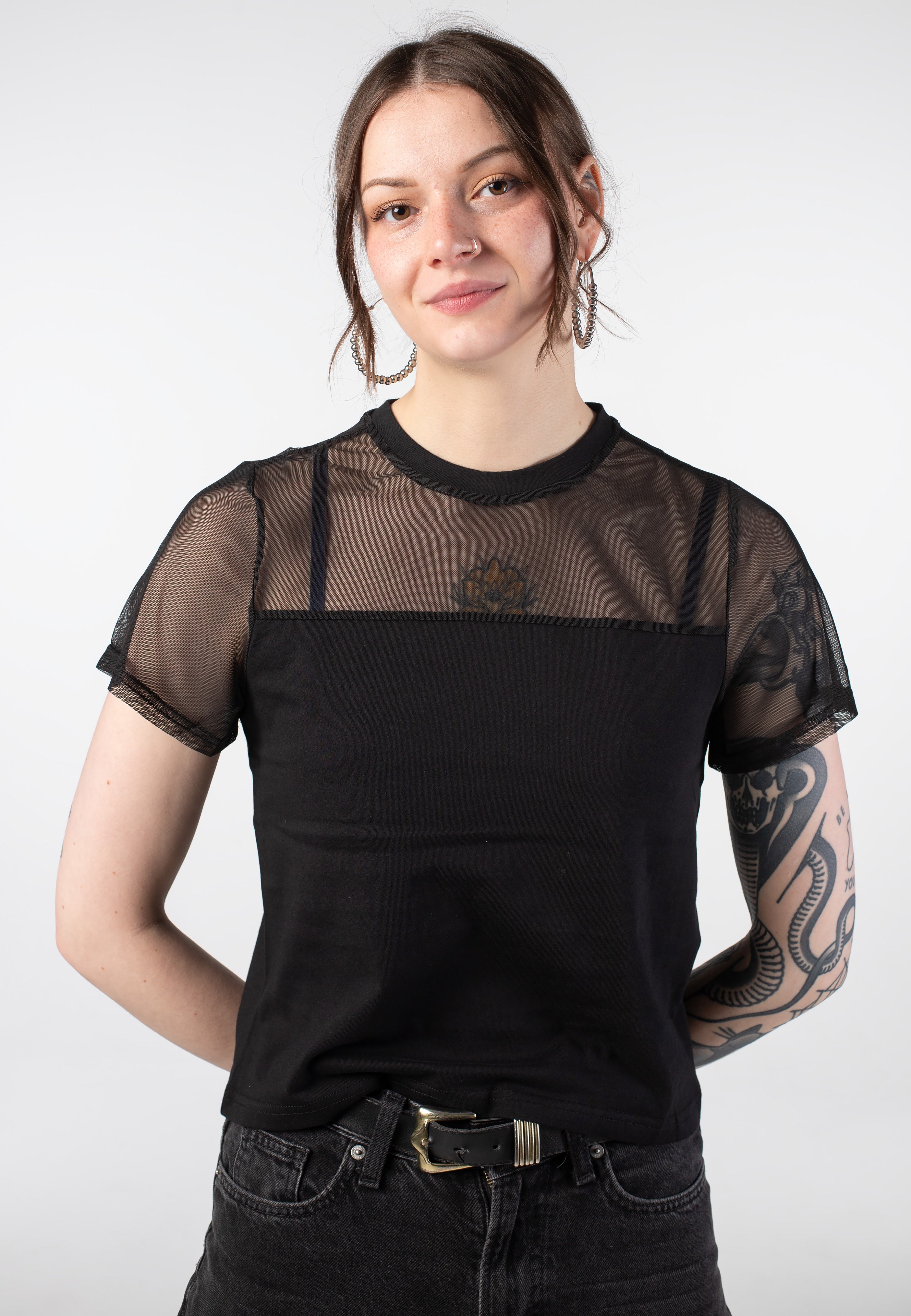 Noisy May - Malle Mesh Insert Black - Top | Women-Image
