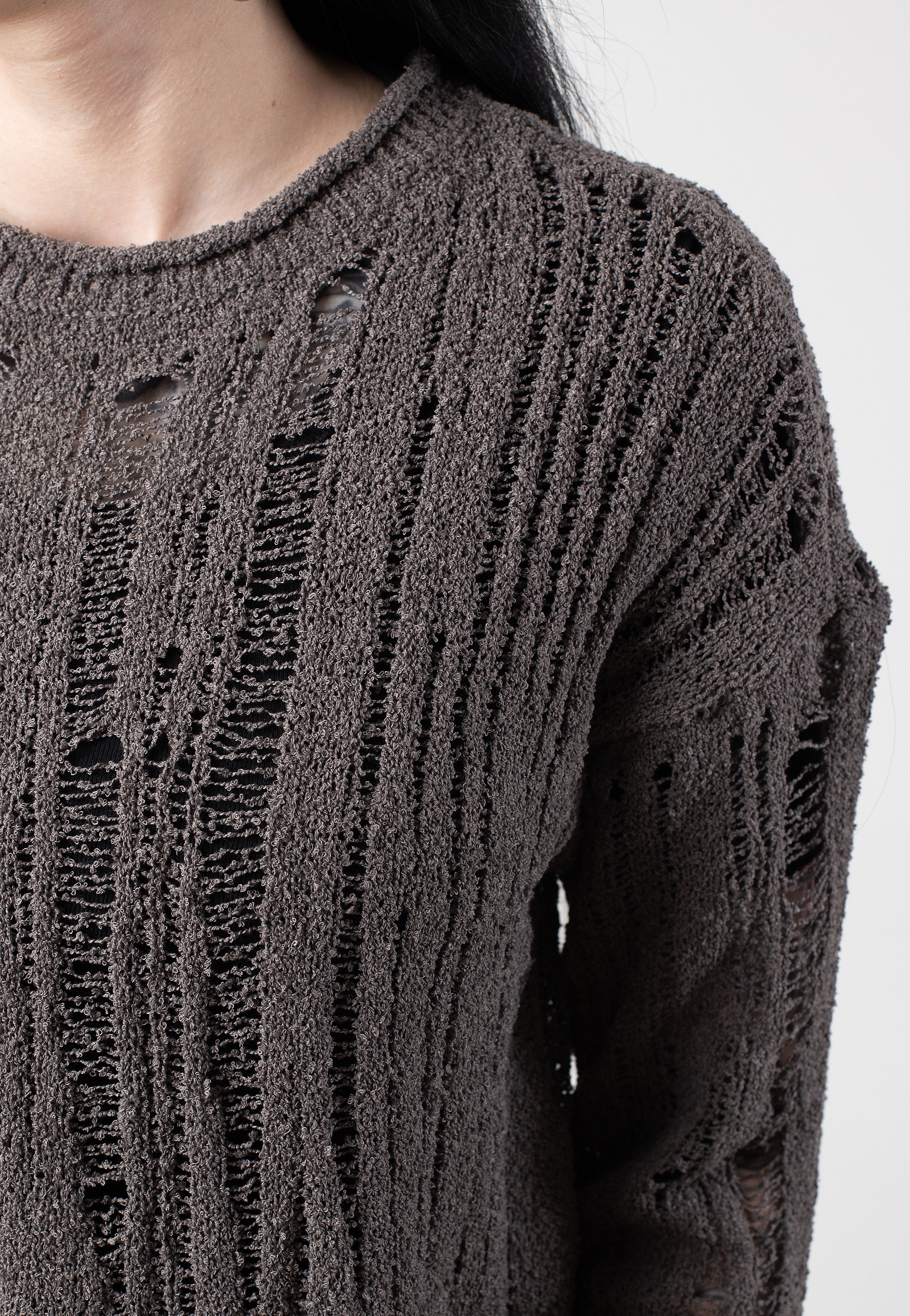 Noisy May - Mary O Neck Charcoal Gray - Pullover | Women-Image