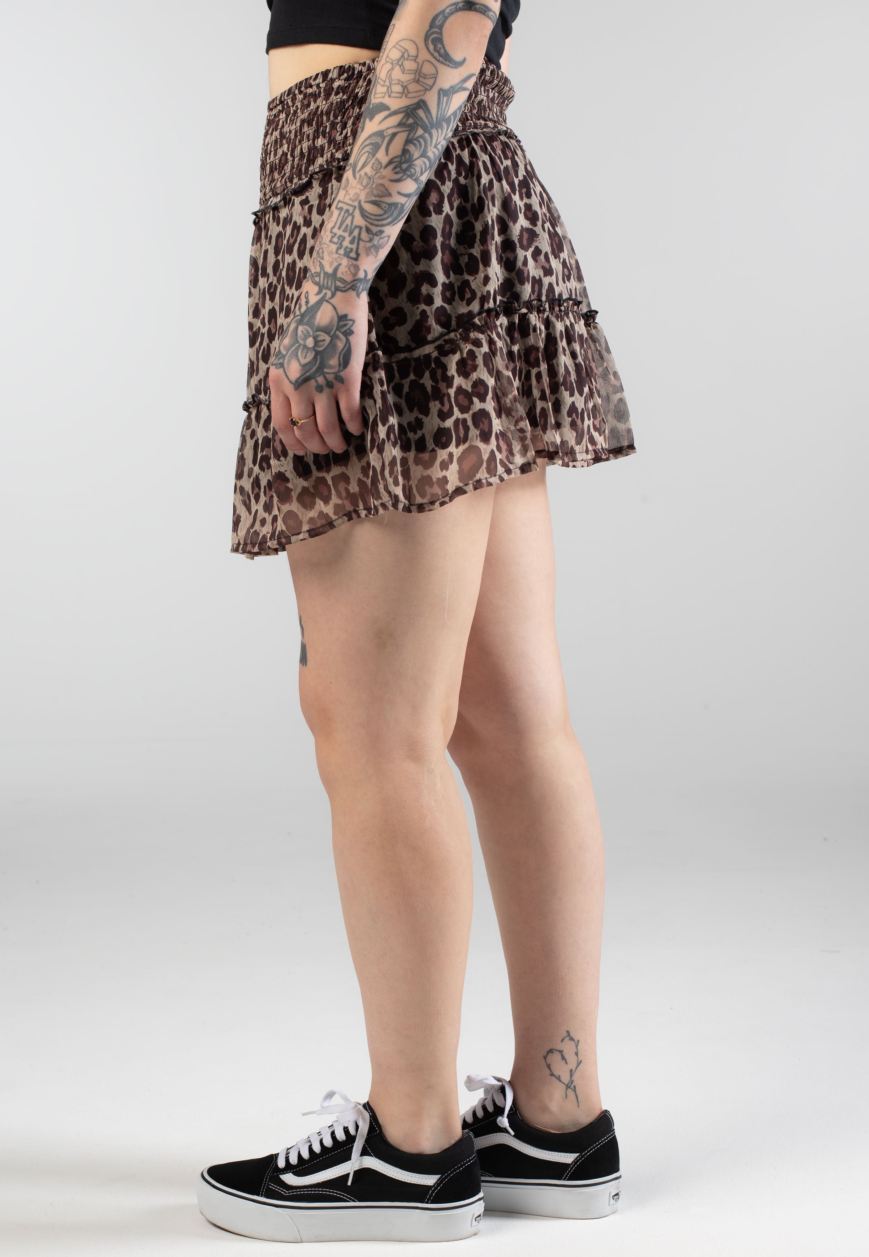 Noisy May - Melina Chiffon Smock Birch Brown Leo - Skirt | Women-Image