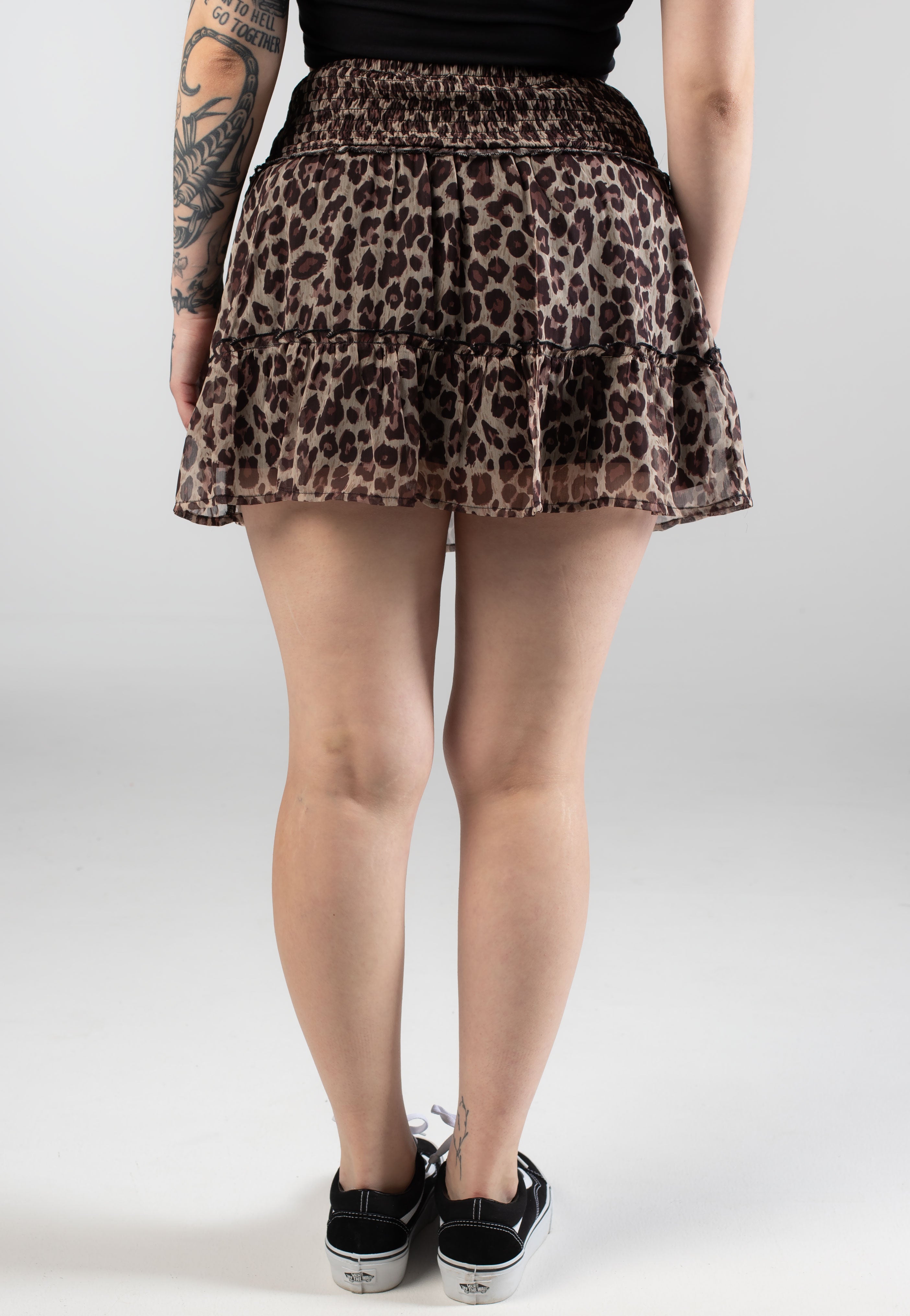 Noisy May - Melina Chiffon Smock Birch Brown Leo - Skirt | Women-Image