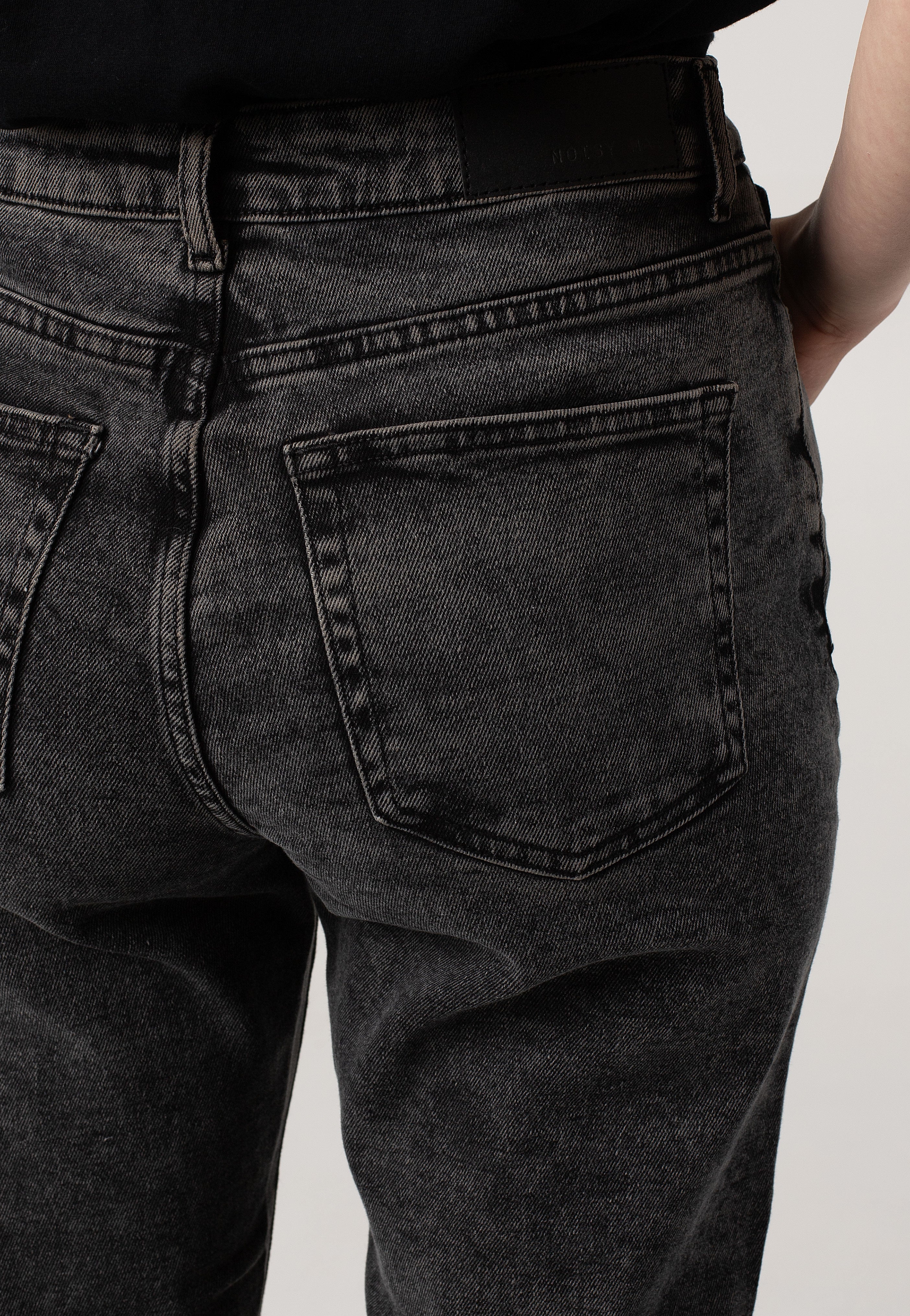 Noisy May - Moni Straight Ank Acid Dark Grey Denim - Jeans | Women-Image