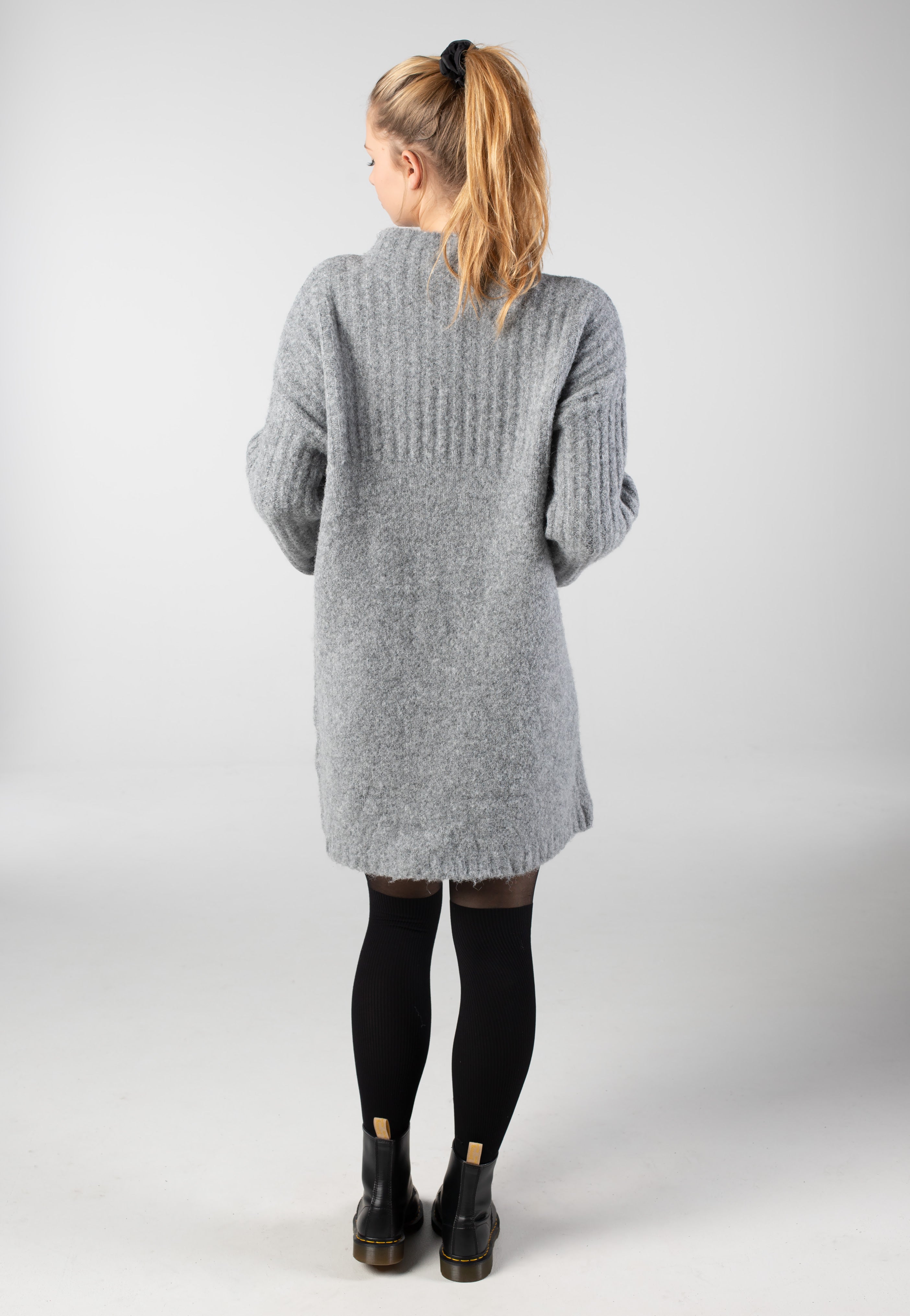 Noisy May - Nyla L/S High Neck Medium Grey Melange - Dress | Women-Image