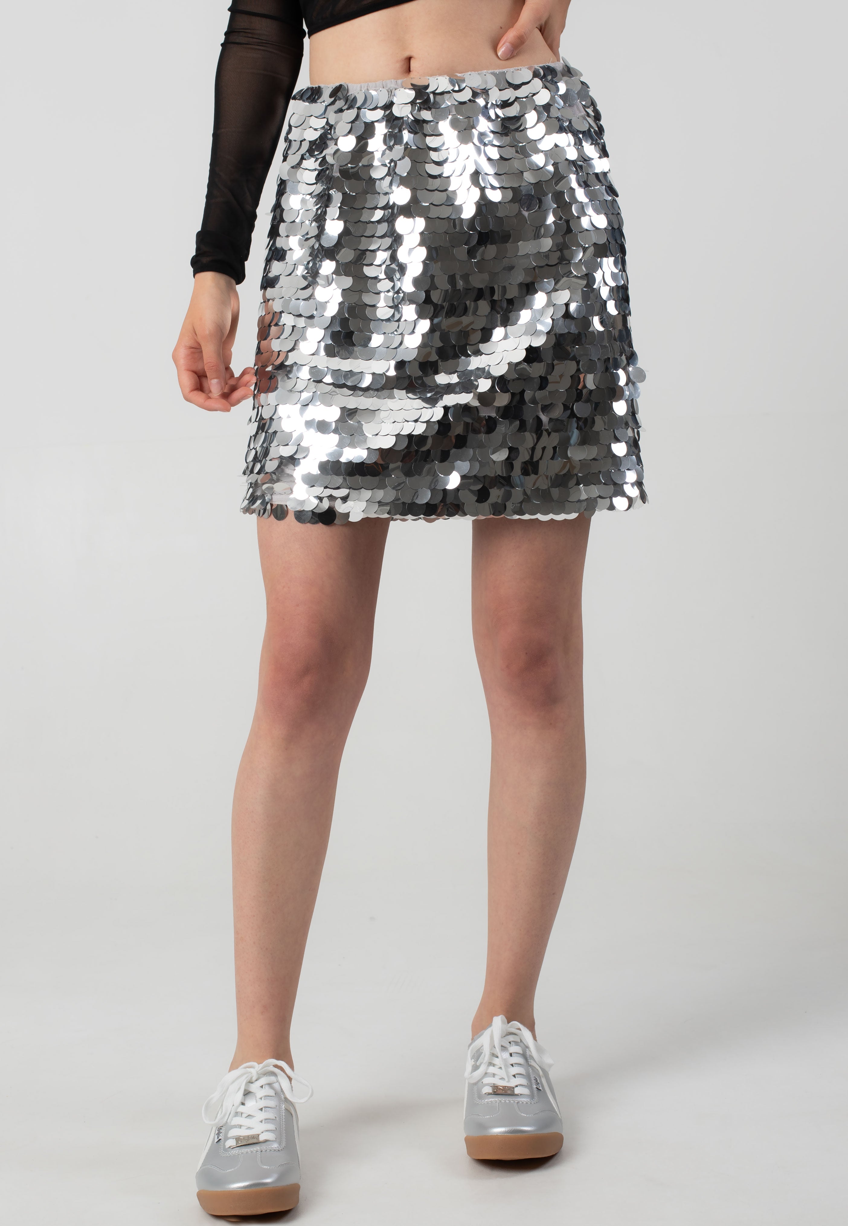 Noisy May - Smila Mini Sequin Silver Colour - Skirt | Women-Image