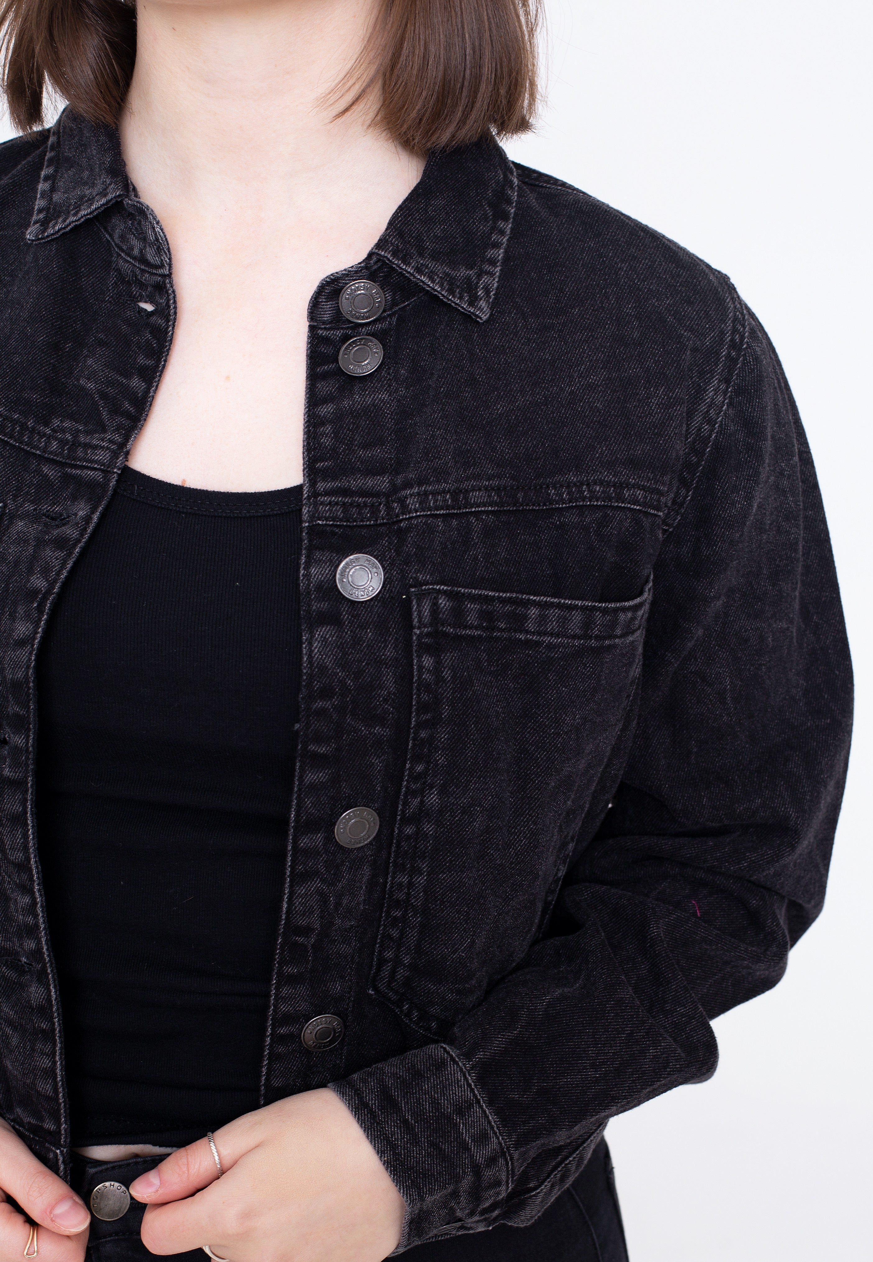 Noisy May - Spidey Crop Denim Black - Jeans Jacket | Women-Image