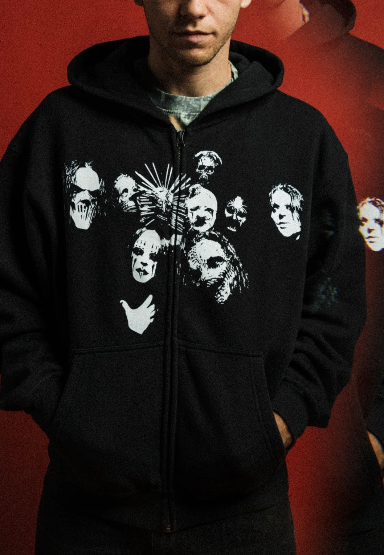 Welcome x Slipknot - Nonagram Printed Black - Zipper | Men-Image