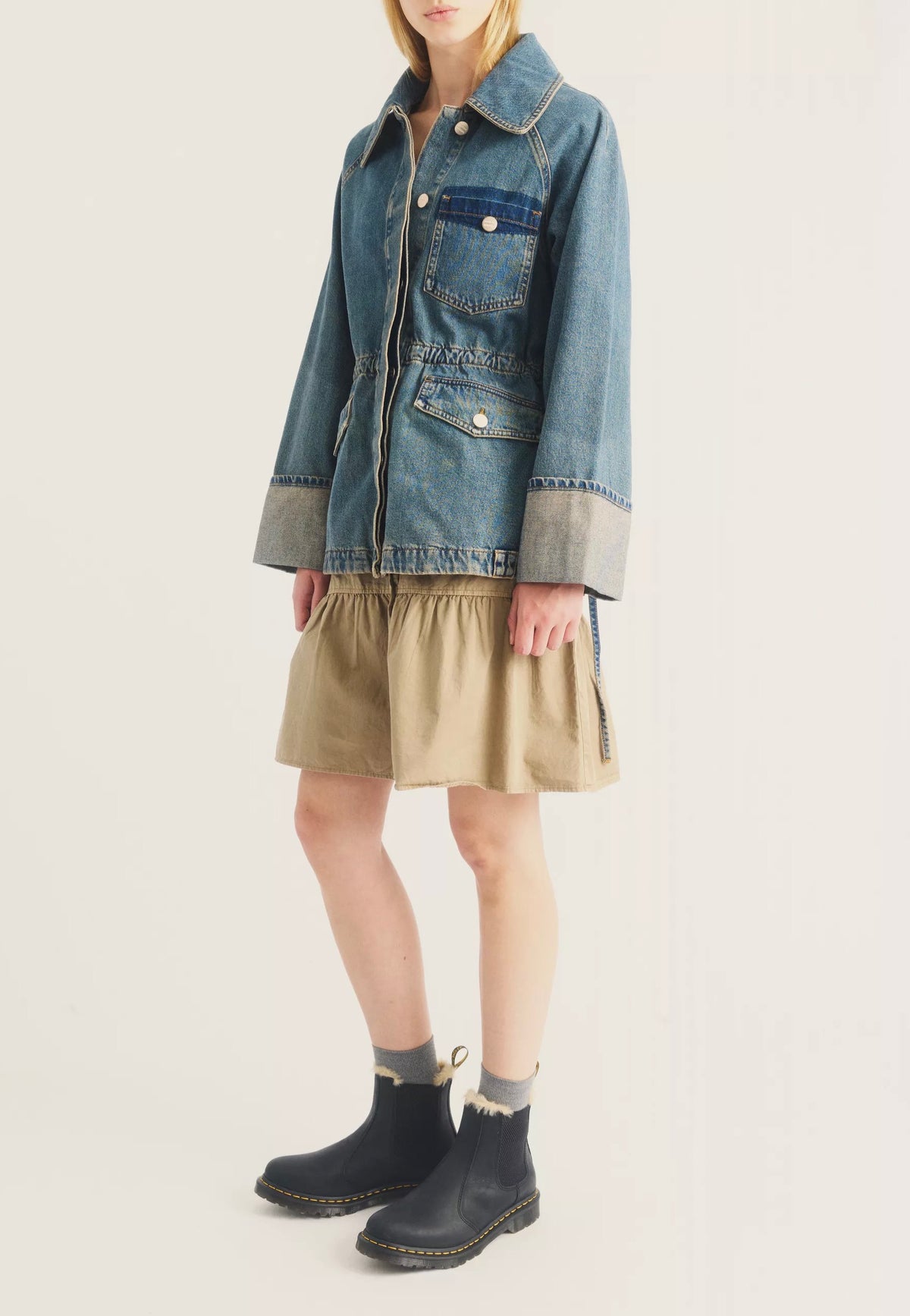 Dr. Martens 2976 Leonore Burnished Wyoming Black Girl Shoes | Women-Image