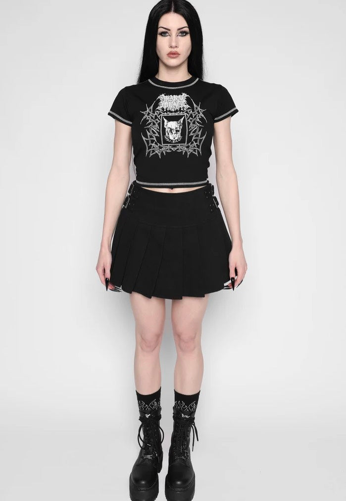 Mary Wyatt - Nyx Cropped Baby Black - T-Shirt | Women-Image