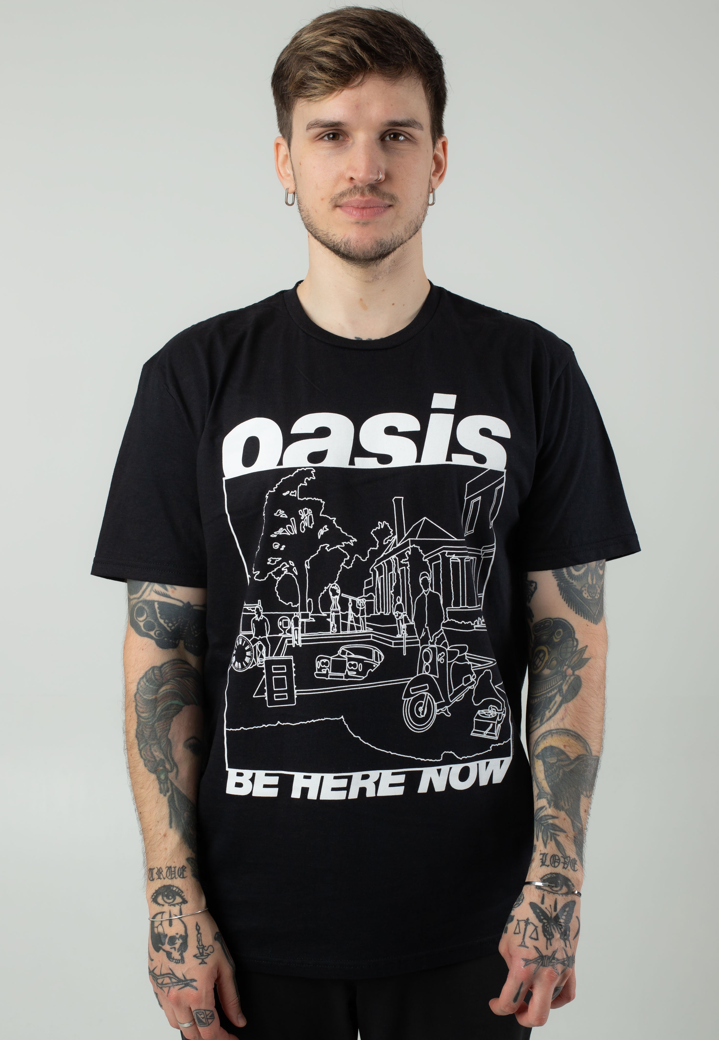 Oasis - Be Here Now Line Drawing - T-Shirt | Men-Image