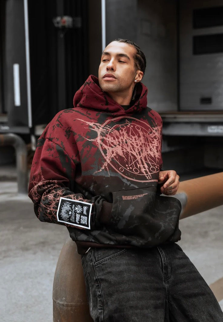 Stay Cold Apparel - Oathbound Heavy Oversized Black/Red - Hoodie | Men-Image