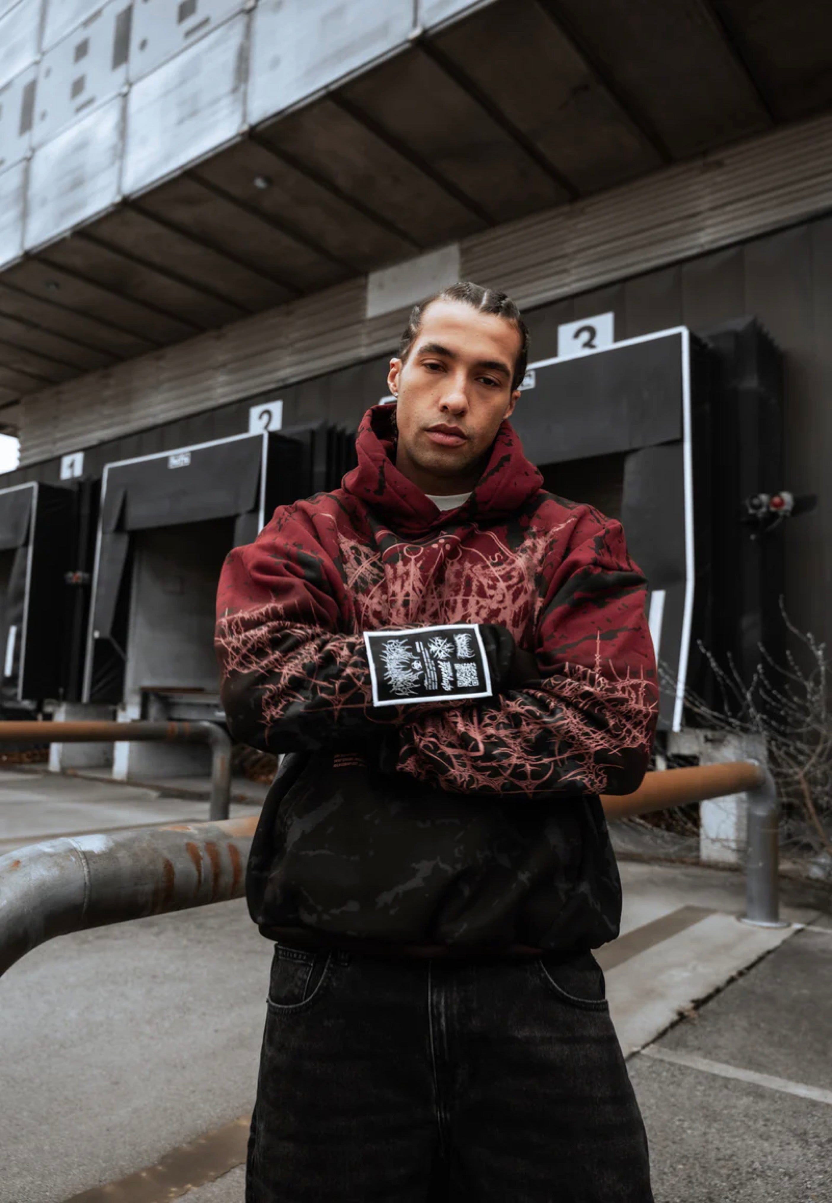 Stay Cold Apparel Oathbound Heavy Oversized Black/Red - Hoodie