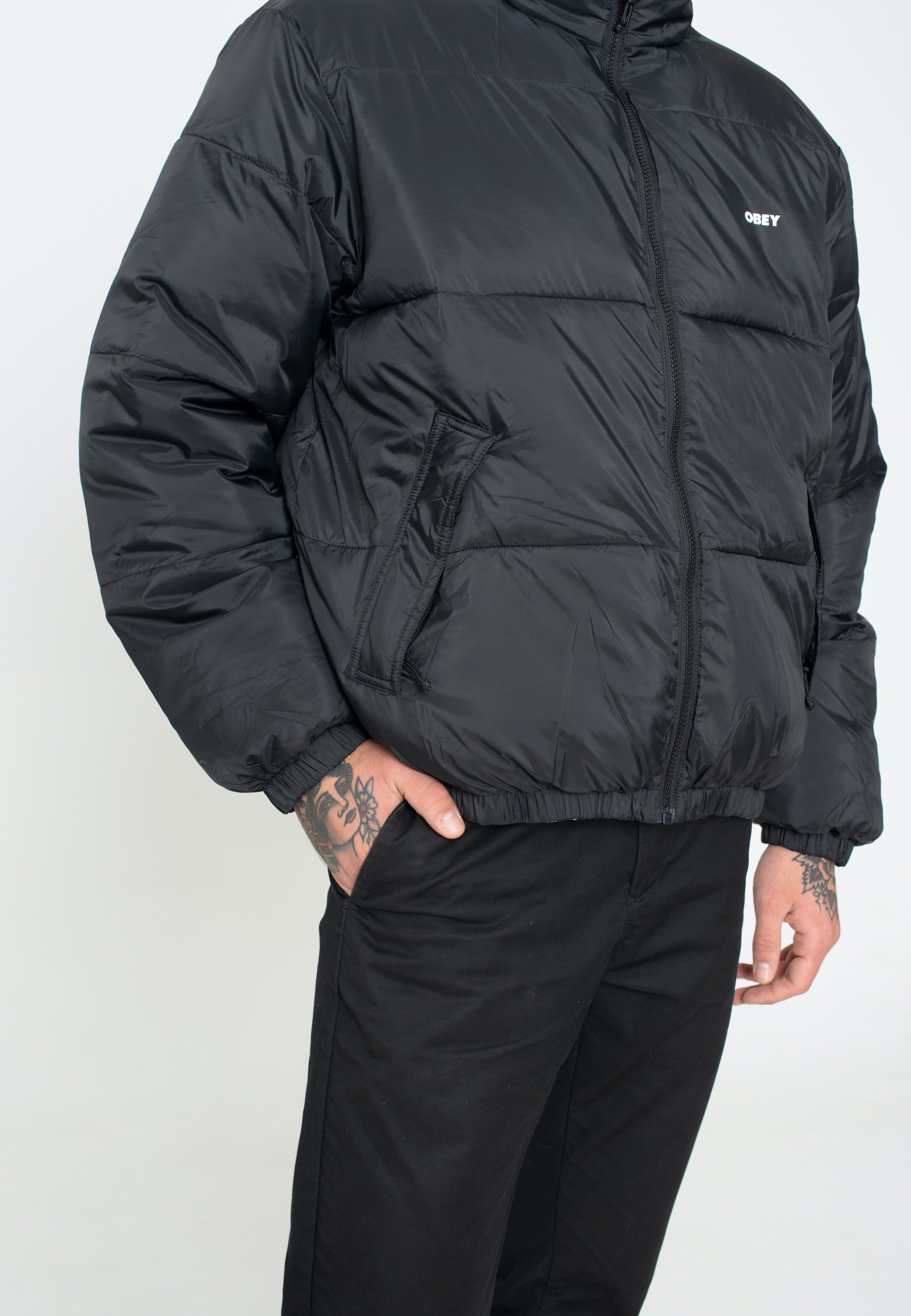 Obey Benny Puffer Black Multi - Jacket | Impericon
