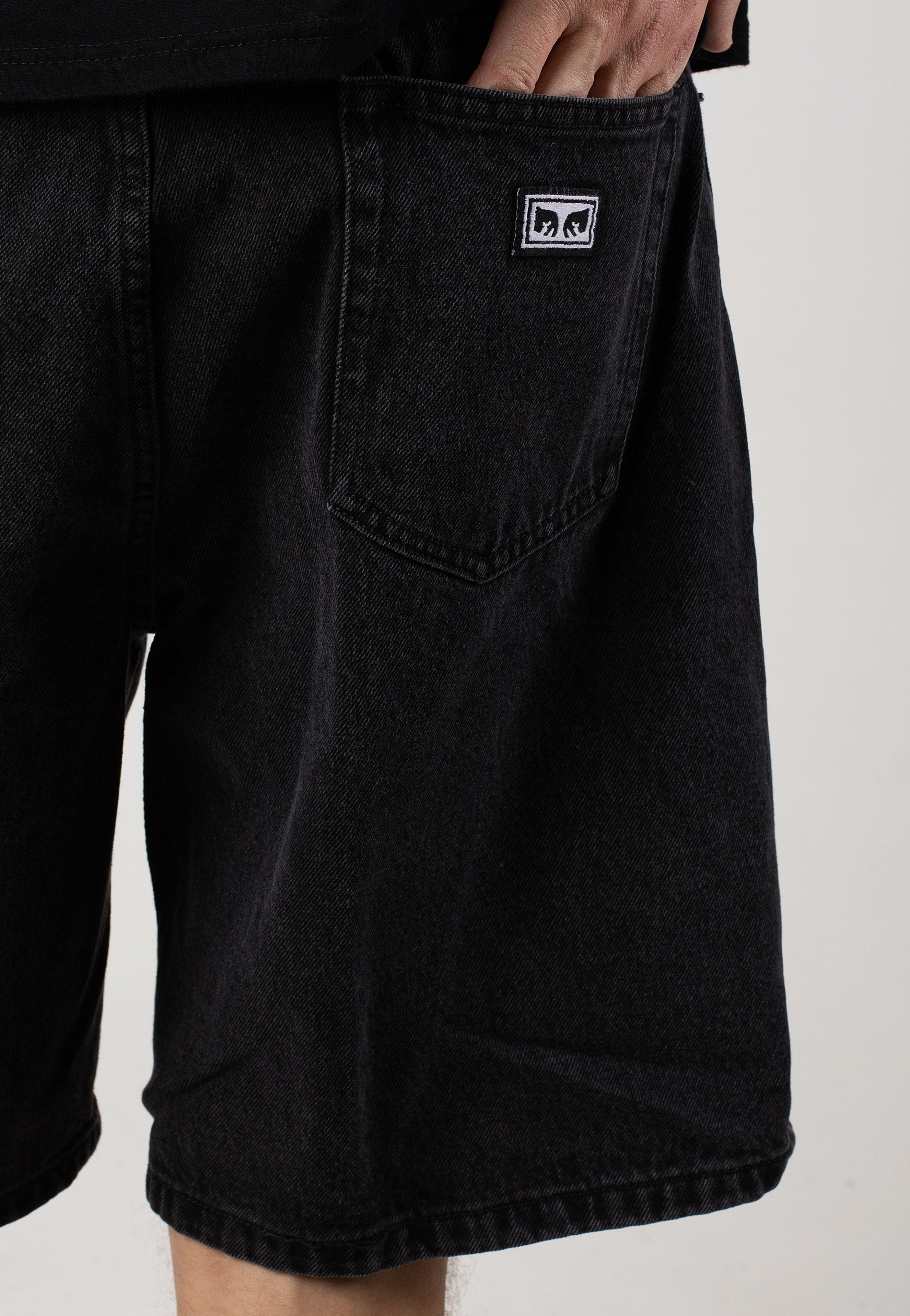 パンツ OVY Black Wash Baggy Shorts XL Obey - Bigwig Baggy Denim Faded Black - Shorts | Impericon