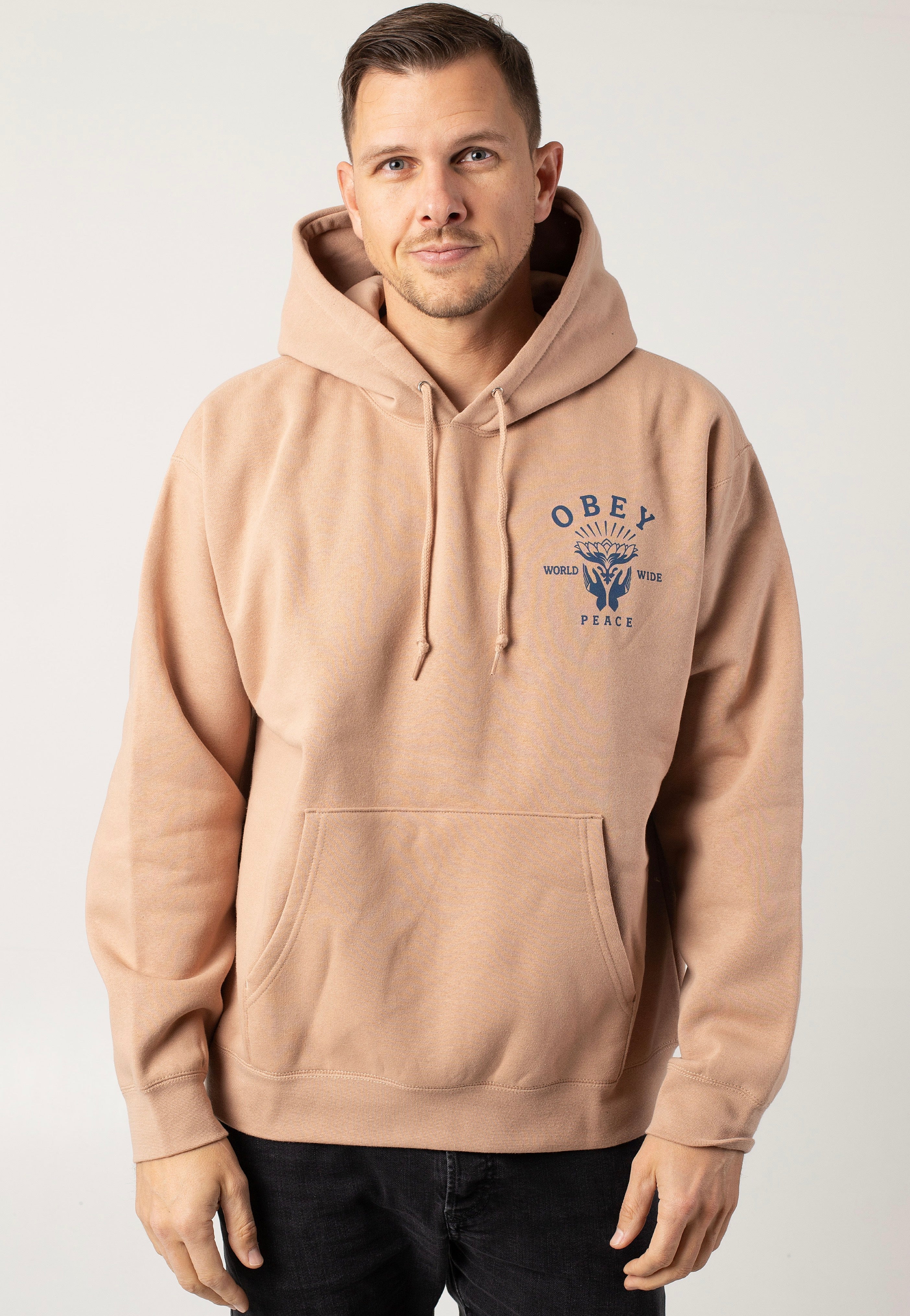 Obey - Lotus With Hands Warm Taupe - Hoodie | Men-Image