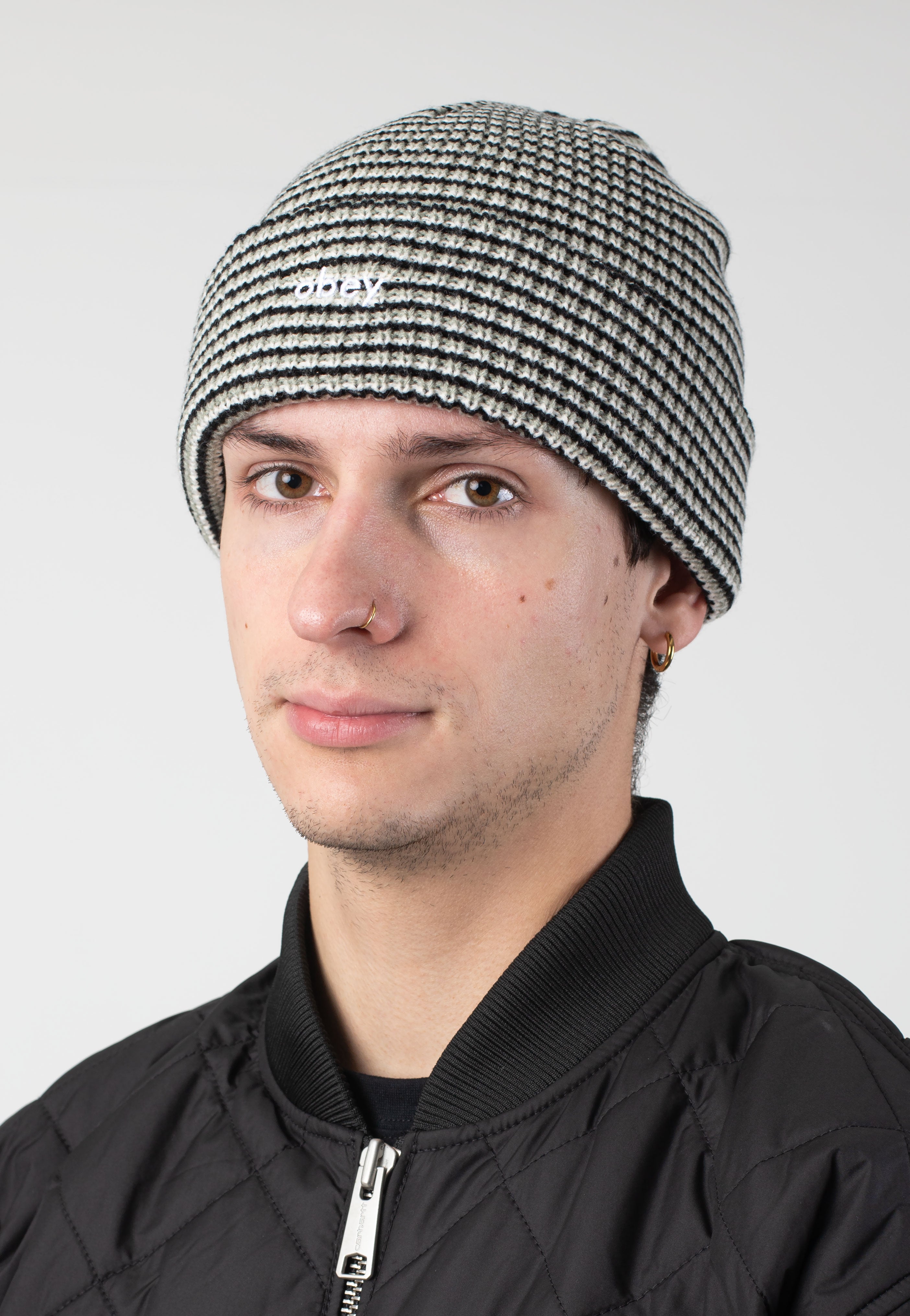 Obey - Parker Striped Grey Multi - Beanie | Neutral-Image