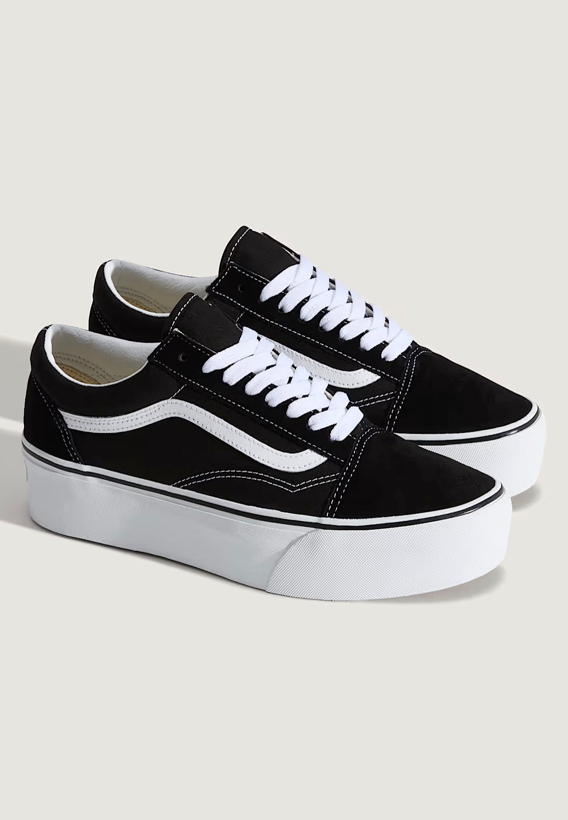 Vans Old Skool Stackform Suede/Canvas Black/True White Schuhe | Men-Image